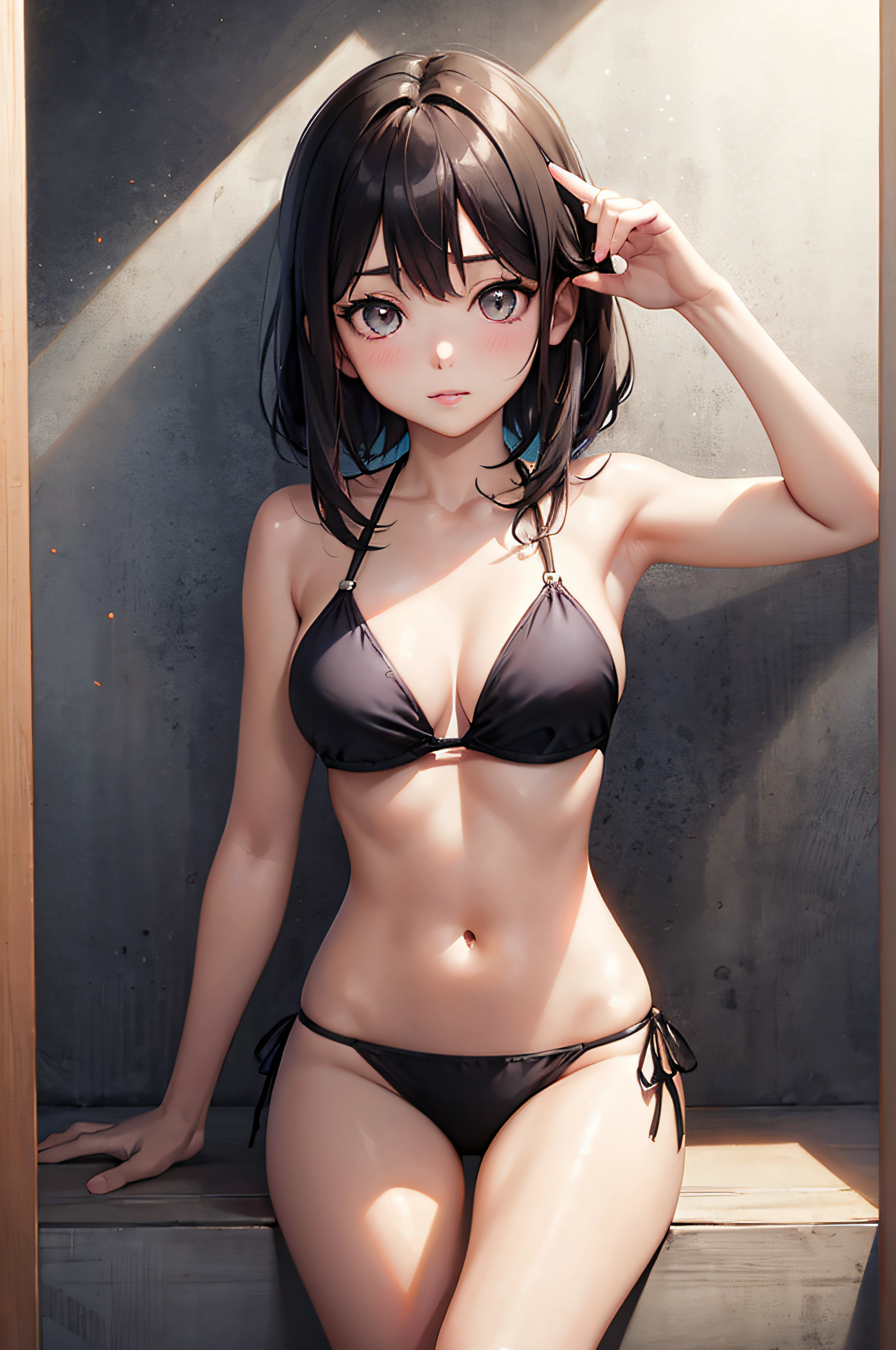anime - style image of a woman in a bikini posing for a picture, Seductive Anime Girl, Ilya Kuvshinov. 4 k, charming anime girls, realistic bikini, photorealistic anime girl render, Beautiful anime girl, Anime Best Girl, ilya kuvshinov and artgerm, beautiful alluring anime , artgerm and ilya kuvshinov