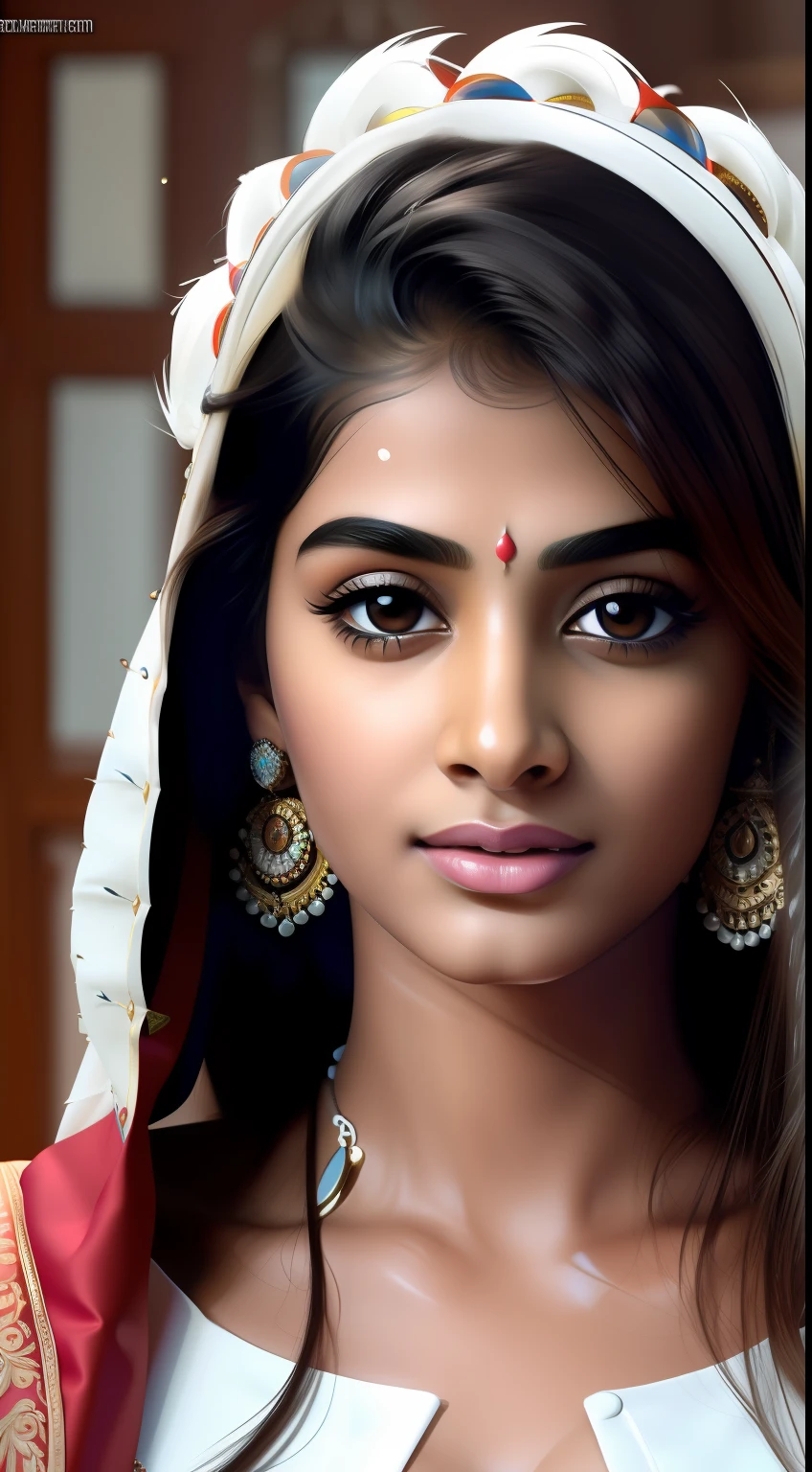 Masterpiece, highest quality, hyper-realistic portrait of an Indian girl white face, (8k, best quality), {{cum(sperm) on face}}, cum_in_mouth. Face is full of cum.She looking at viewer. Close up face photo