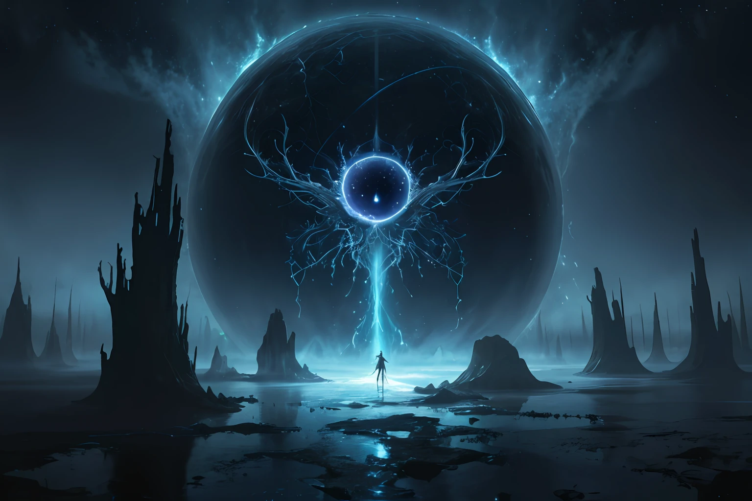 (masterpiece, best quality:1.2), illustration, 8k wallpaper, colorful,
(portal:1.1), (otherworldly creature:1.2), (magical energy:1.1), (floating debris:1.05), (dark and mysterious environment:1.05), (multiple arms:1.05), (glowing third eye:1.1), (bright light:1.05), (illumination:1.05), (fantasy:1.15), (surreal:1.1), (enigmatic:1.05), (intriguing:1.05), (ethereal:1.08), (mystical:1.1), (cosmic:1.05), (interdimensional:1.1), (unearthly:1.05), (spellbinding:1.1), (unforgettable:1.05),
(fantasy art:1.1), (digital art:1.05), (magical realism:1.08), (epic:1.1), (concept art:1.05), (highly detailed:1.1), (cinematic:1.05), (surrealism:1.05), (mystery:1.05), (astonishing:1.1), (by Andrey Surnov:1.05), (mind-bending:1.1), (fascinating:1.05), (unbelievable:1.05), (otherworldly landscapes:1.1), (breathtaking:1.05), (incredible:1.05), (portal opening:1.05)