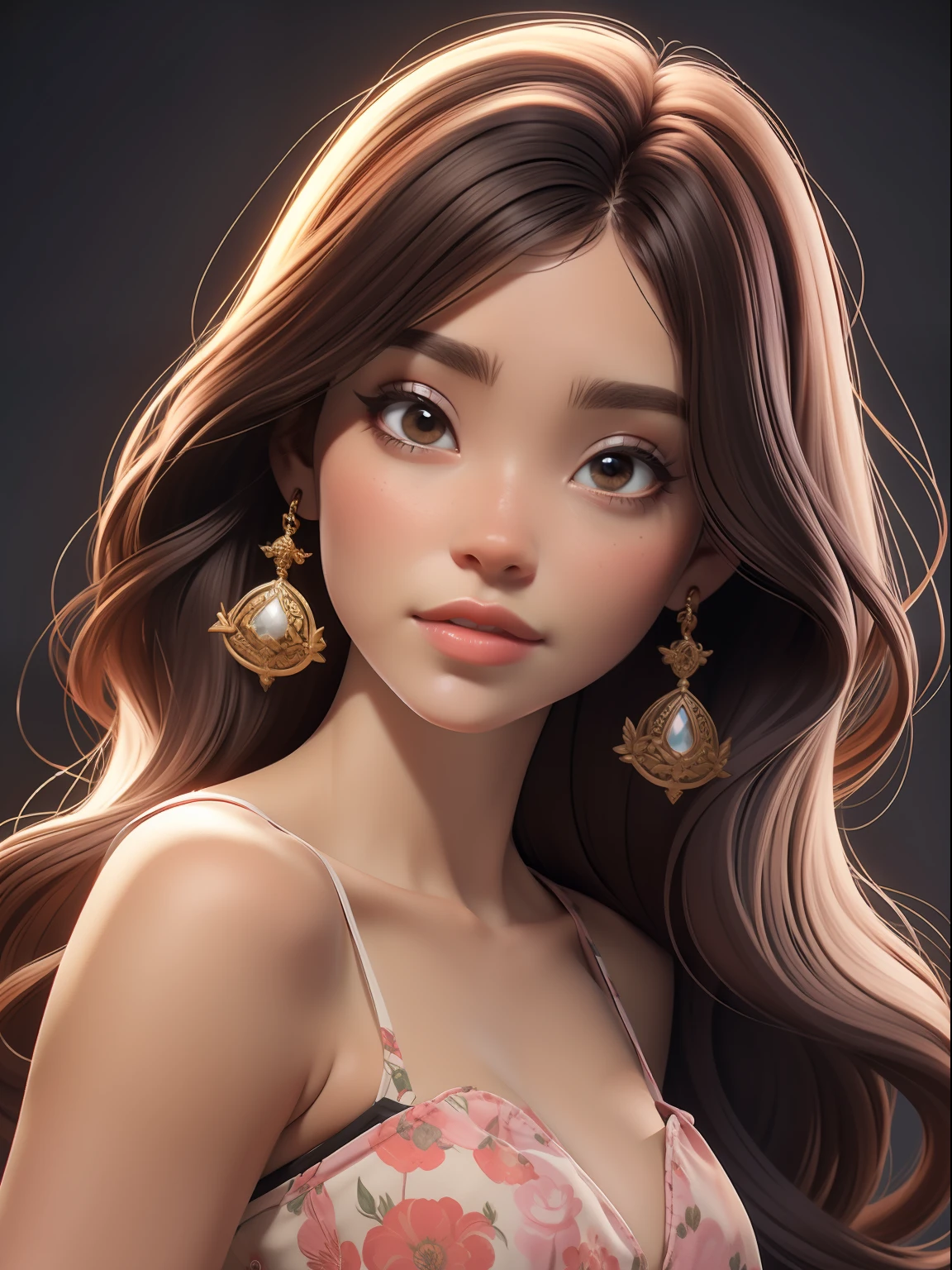 dynamic lighting, ((Um estudo em rosa)), Uma princesa Barbie, fundo cor-de-rosa, rosto delicado, pele branca(Pescador:1.3), (pale skin:1.1), (sorriso suave:1.1), rosto detalhado, textura detalhada da pele, raio de sol, Por Ilya Kuvshinov, Nina Masic, natural lighting, Subsurface scattering, ornado, cabelo rosa, cowboy shot, atmosphric perspective, retina, pele texturizada, anatomicamente correto, best quality, Concedido