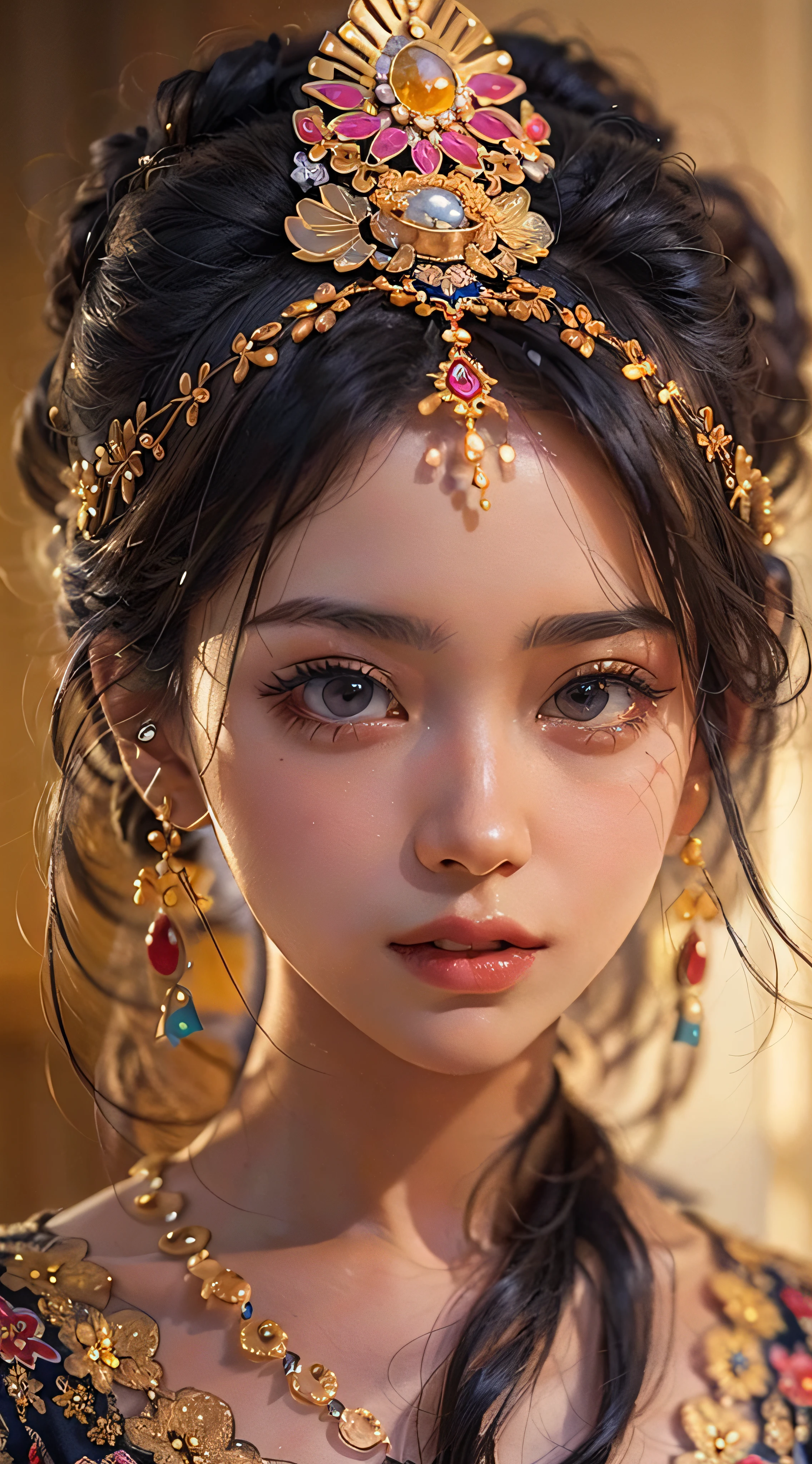 Realistic, authentic, Masterpiece, beautiful and amazing , Burmese traditional costume, beautiful 25 yo girl, detail face,((( hyper realistic skin texture))), hyper realistic eye detail skin , ultrarealistic photo shot, full body shot. Charming dress, beautiful  standing pose.