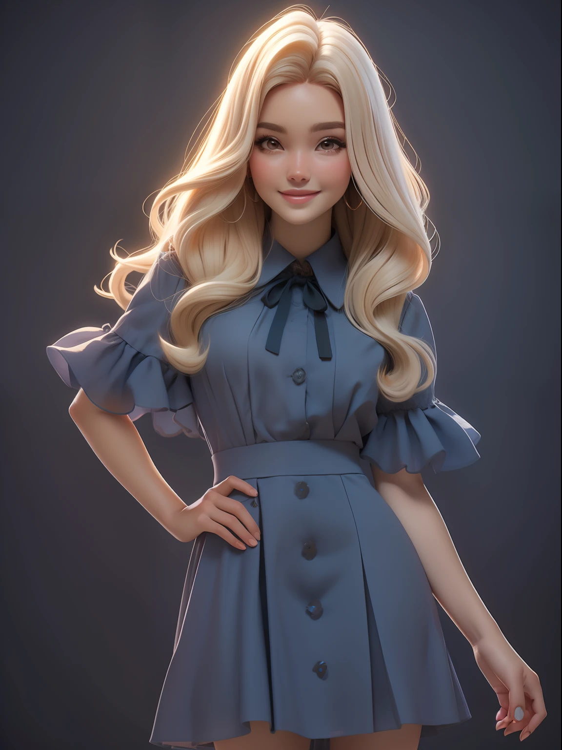 dynamic lighting, Uma princesa Barbie usando um lindo vestido rosa, usando uma bela coroa, dynamic lighting, Uma princesa Barbie, fundo cor-de-rosa, rosto delicado, pele negra, (Pescador:1.3), (pale skin:1.1), (sorriso suave:1.1), rosto detalhado, textura detalhada da pele, raio de sol, Por Ilya Kuvshinov, Nina Masic, natural lighting, Subsurface scattering, ornado, cabelo rosa, ((cowboy shot)), atmosphric perspective, retina, pele texturizada, anatomicamente correto, best quality, Concedido