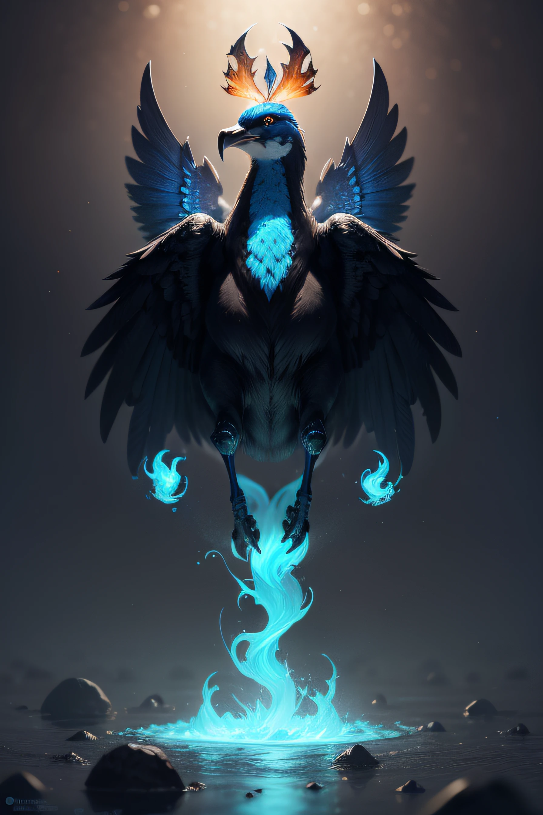 fenix azul e branca, pelagem bonitas, pelagem altamente detalhada, HD, obra-prima, da mais alta qualidade