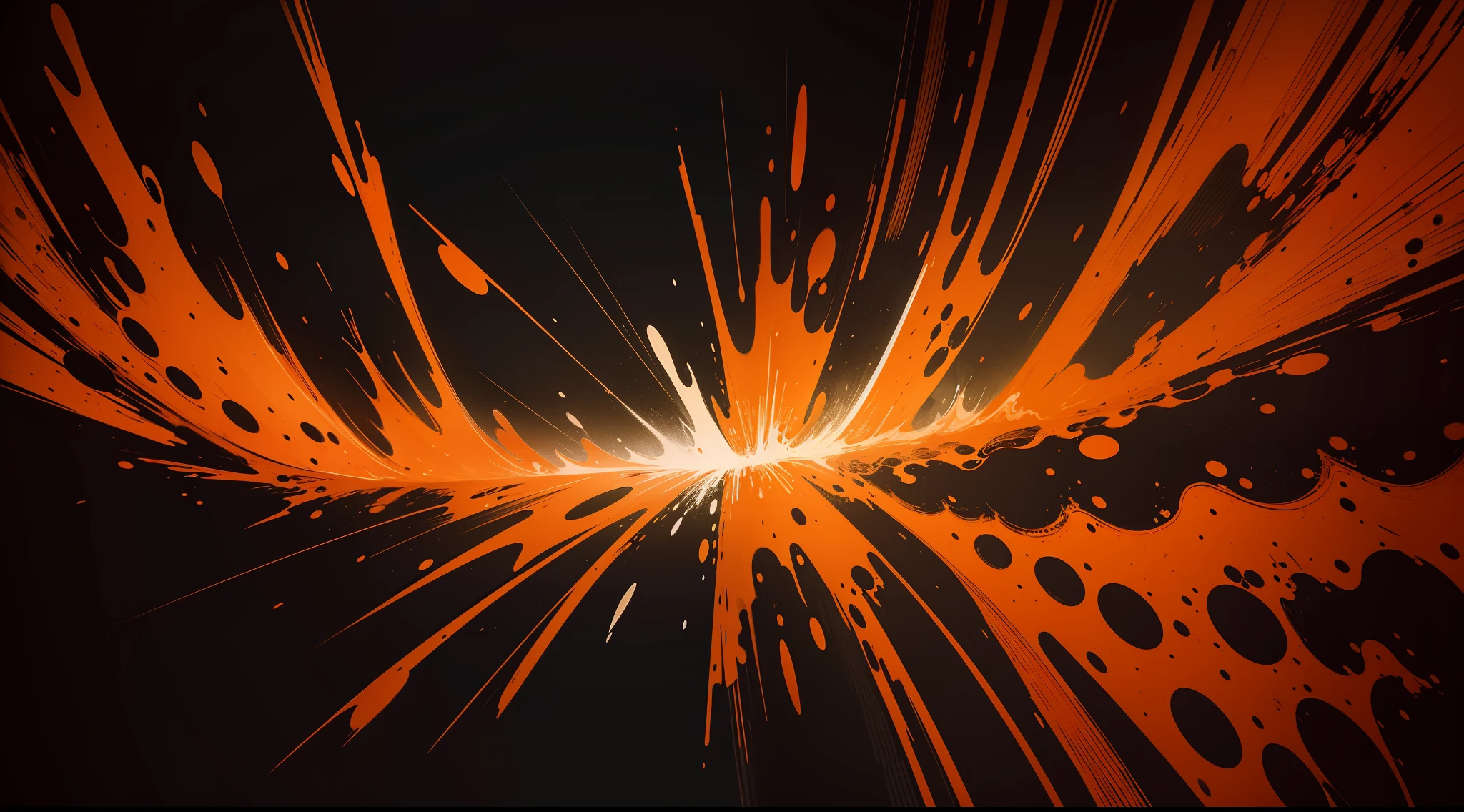 Random abstract scratch art with orange color and black background