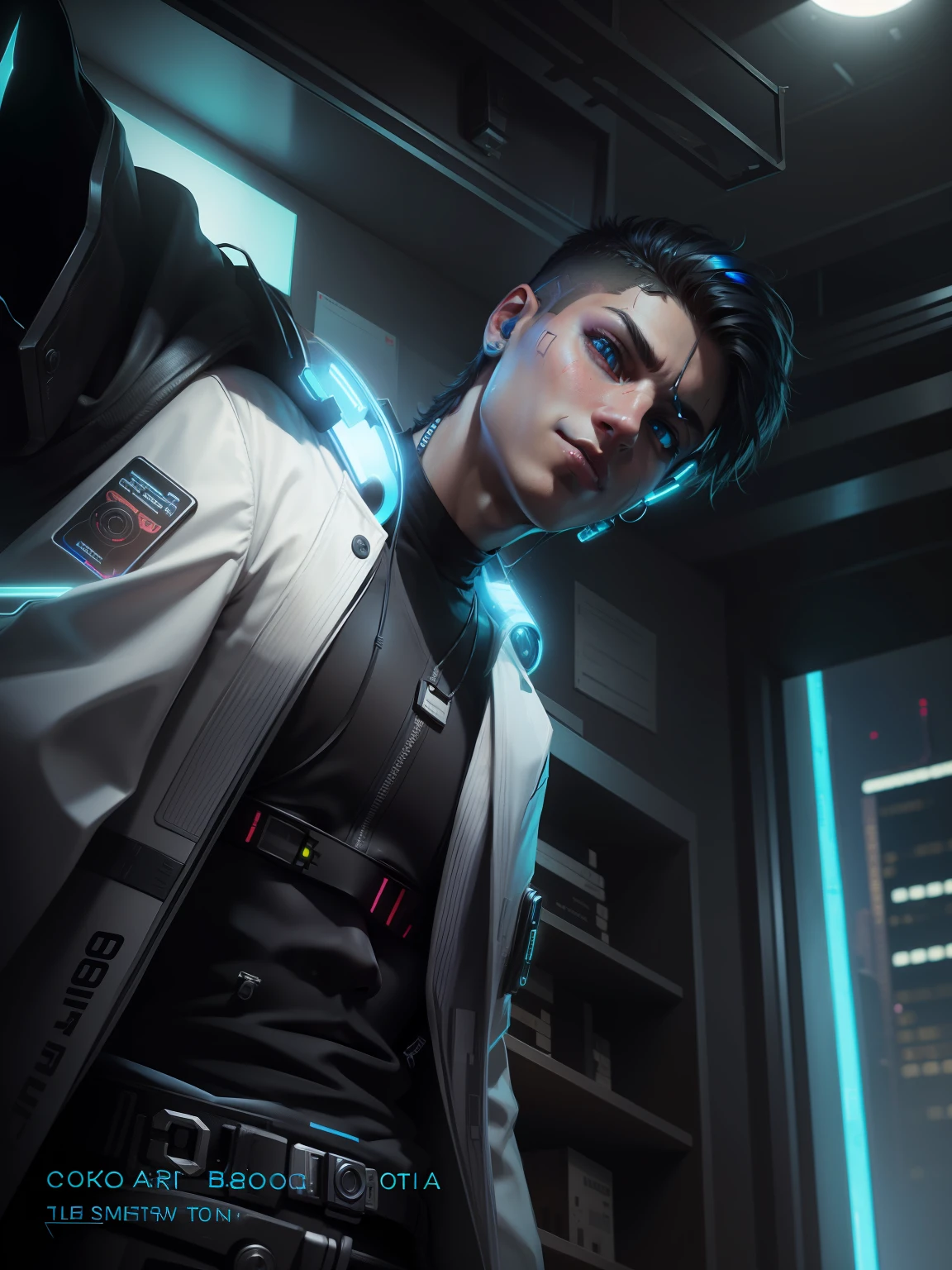 Change this background cyberpunk, realistic face,8k, ultra graphics, a boy