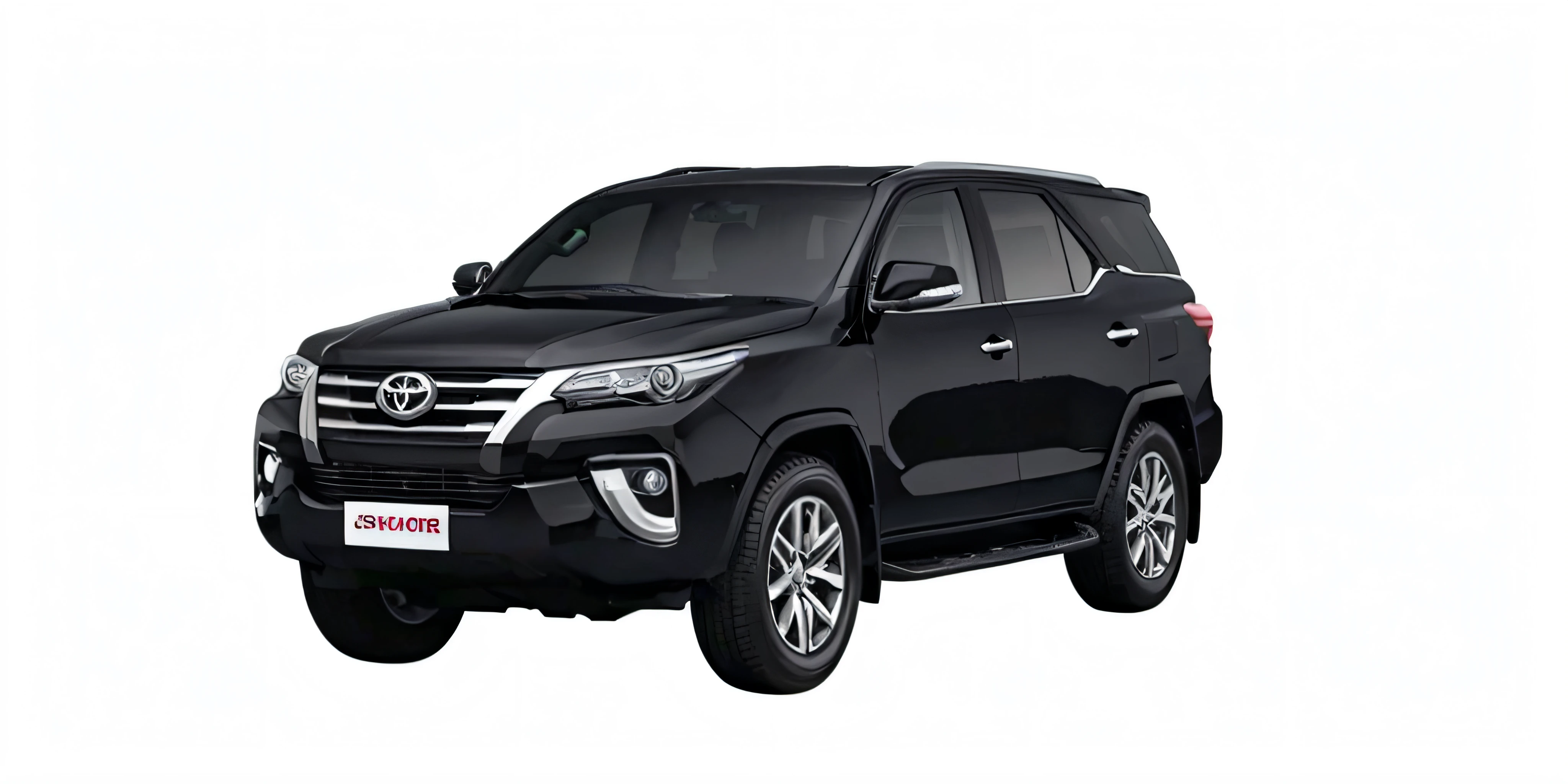 a black toyota fortuner 2016 suv parked in a dark room, ultra realistic”, ultra realistic ”, black white, hyper realistic”, hyper realistic ”, highly polished, black car, hybrid, ”ultra realistic, black and white only, super realistic”, front side, highly realistic”, intense look, edited, high quality picture, new vehicle, hyperrealistic”, hyperrealistic ”, elegant minimalism