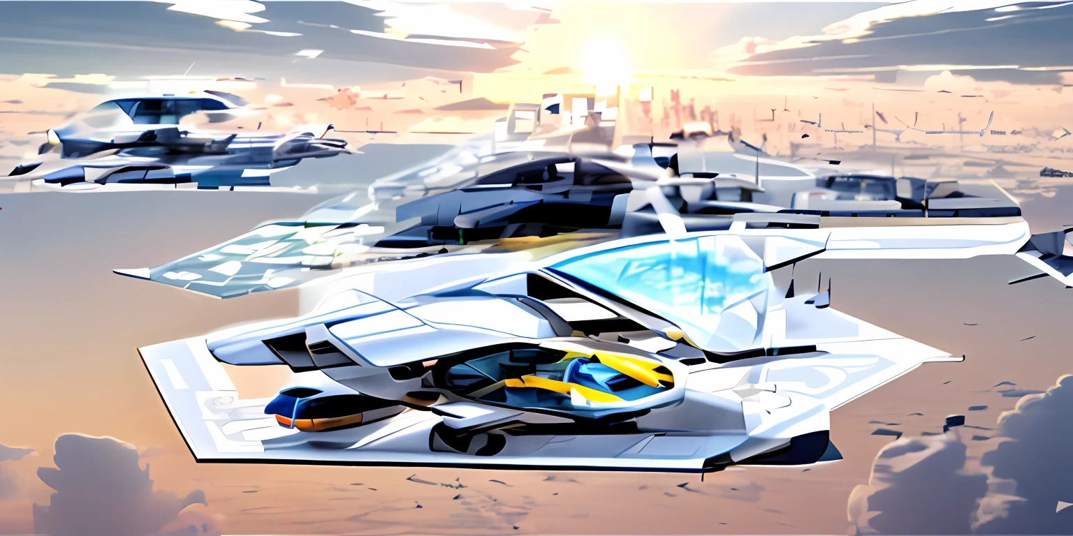 flying car, flying in the sky