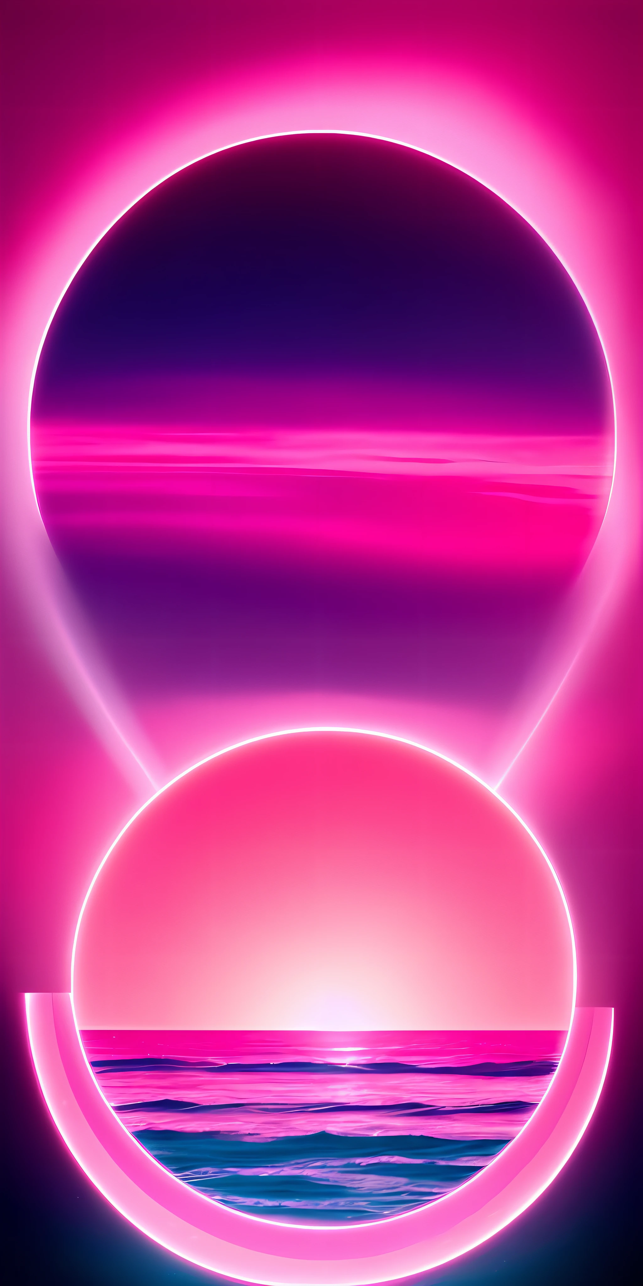 Pink moon, pink sky, soft pink clouds, pink ocean waves sparkling, sparkling, pink roses on pink ocean, fantasy, diamond, crown, universe, soft lights, metallic shine