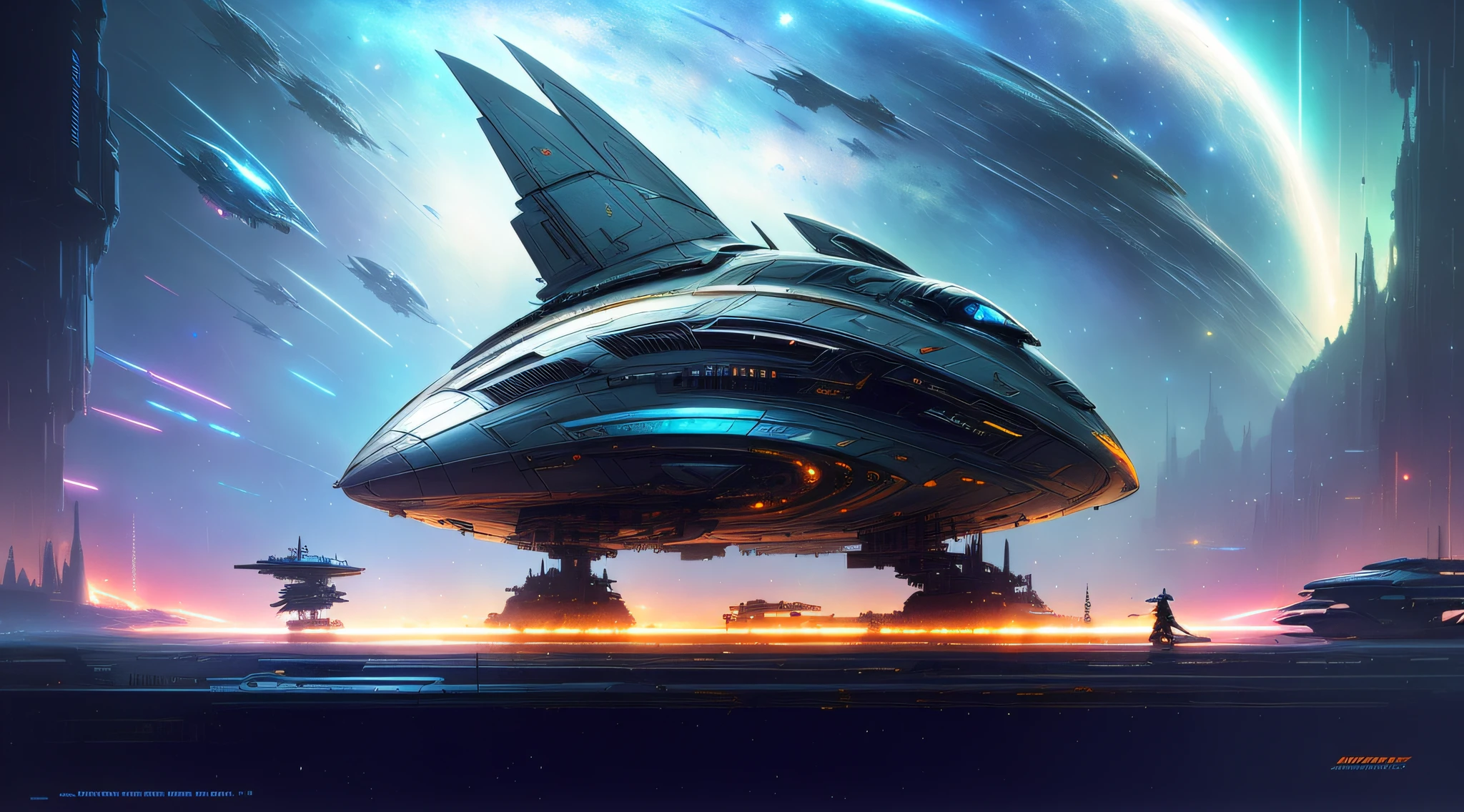 by John Berkey colorful space, biomechanical biomorphic organic spaceships, photorealistic spaceship, space traffic, celestial bodies, volumetric lighting, Syd Mead, Frank Frazetta, John Berkey, brutalism a cute kitten made out of metal, (cyborg:1.1), ([tail | detailed wire]:1.3), (intricate details), hdr, (intricate details, hyperdetailed:1.2), cinematic shot, vignette, centered
