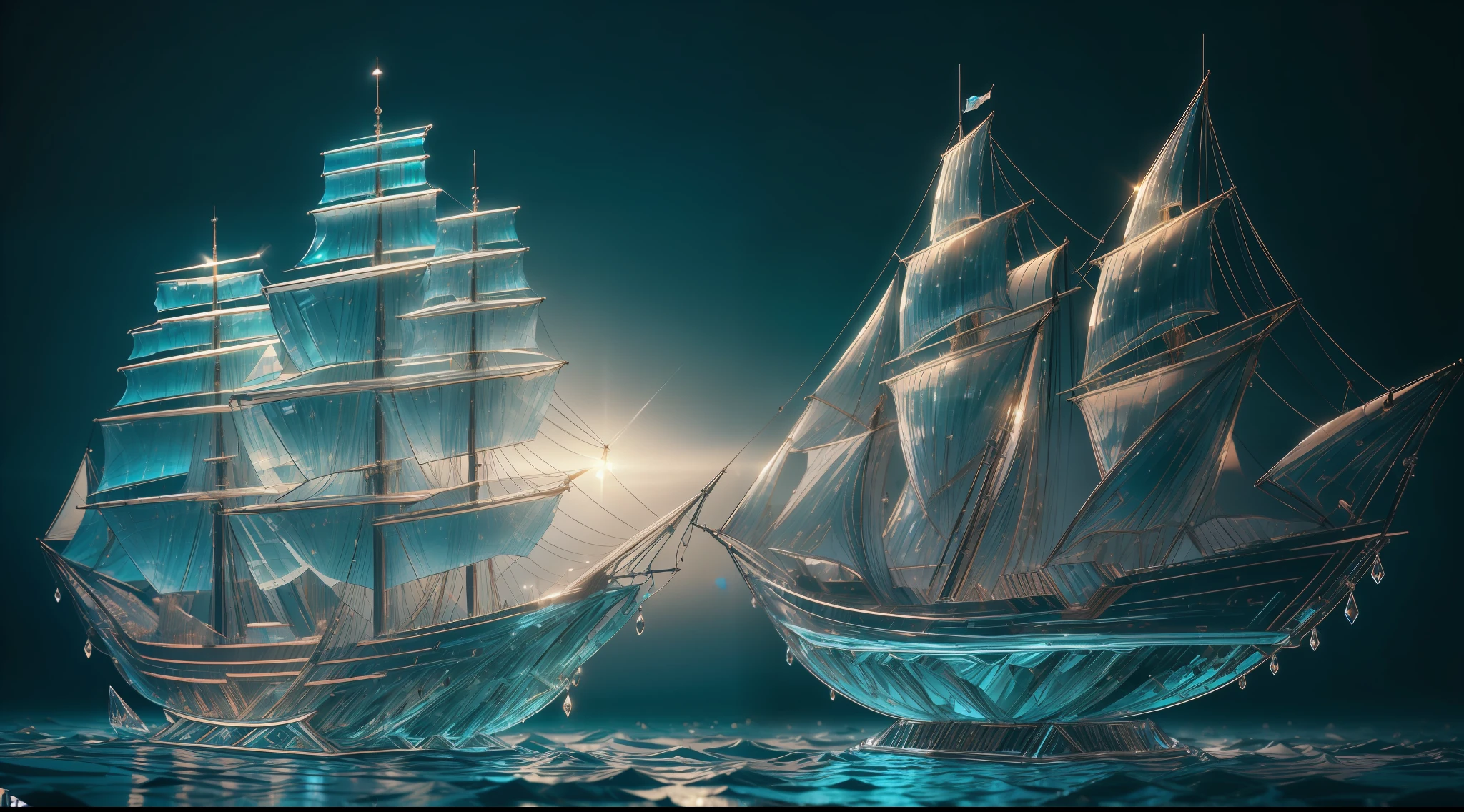 "Escultura de cristal de alta qualidade de Fadas com grandes asas, florestas, water, brilho, fantasia, incredible details, obra-prima, melhor qualidade, RTX, 4k, 8k"