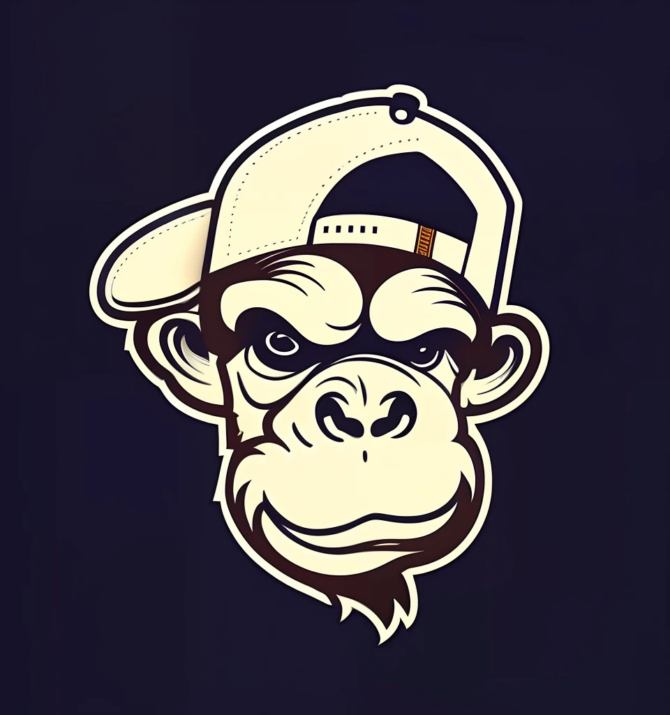 a close up of a monkey wearing a baseball cap, bored ape nft, inspired by Alex Petruk APe, monkey, face like monkey, bored ape, monkeys, like gorilla, mascot illustration, sports team mascot, bored ape yacht club, subject= chimp, by Alex Petruk APe, trending on dribbble.com mascot, monkey punch