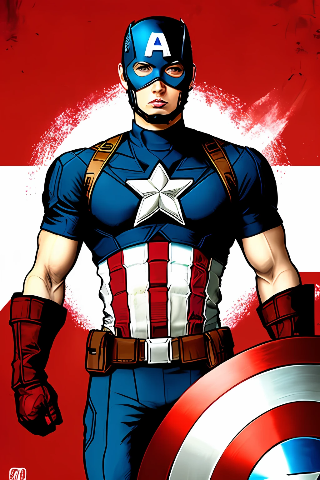 Captain America wearing a Chinese flag