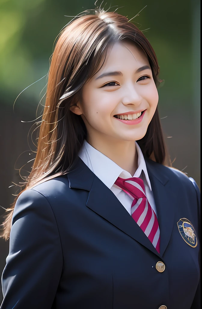 (8K), (Best Quality: 1.2), (Realistic), (Photorealistic: 1.37), Ultra High Definition, 1 Girl, Cute, Smile, Closed Mouth, Beautiful Details, Beautiful Nose, Full Body, Wet Hair, Colossal Dalsefo, Pork, School Uniform, Thighs