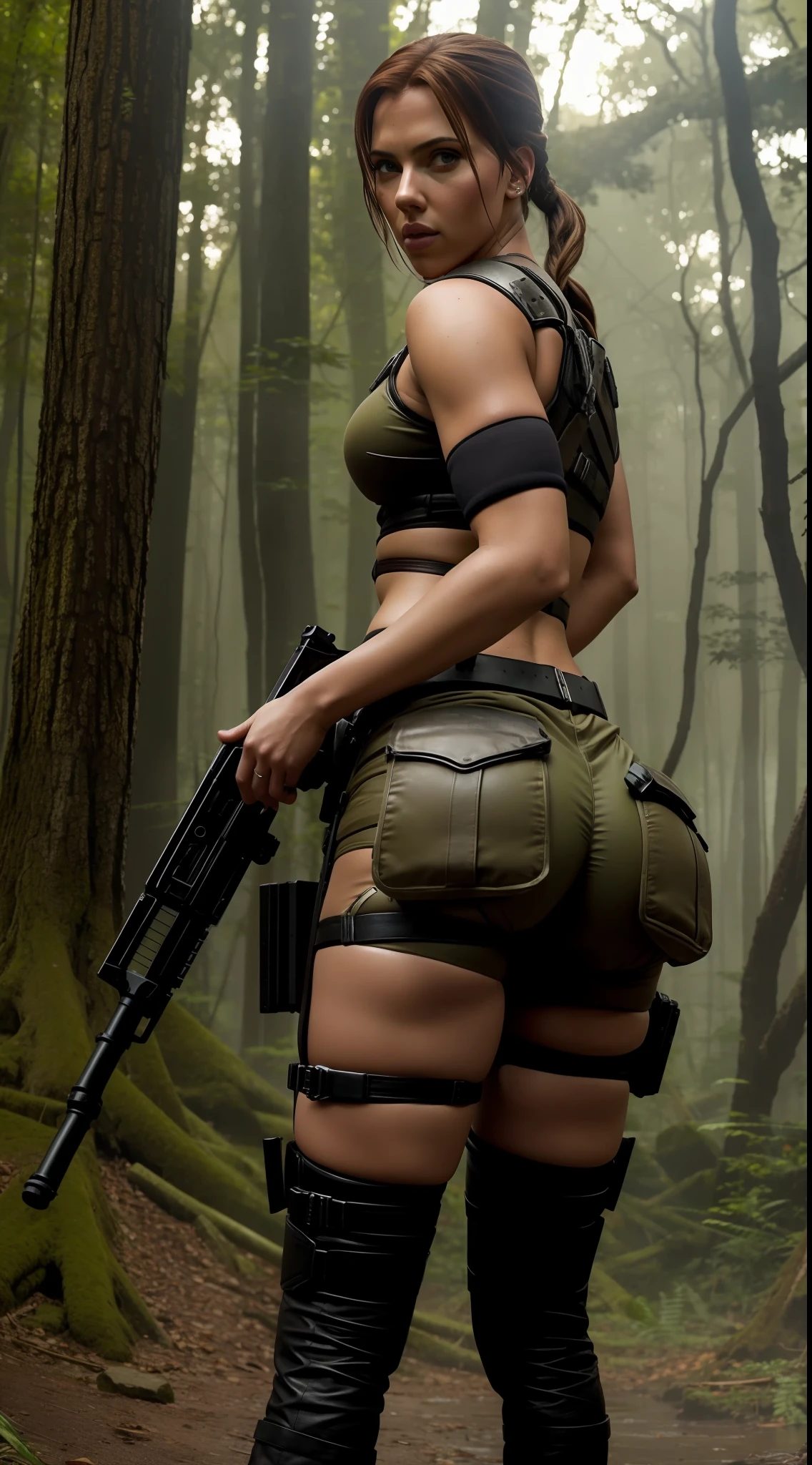 Scarlett Johansson big bubble booty in lara croft cosplay hottest