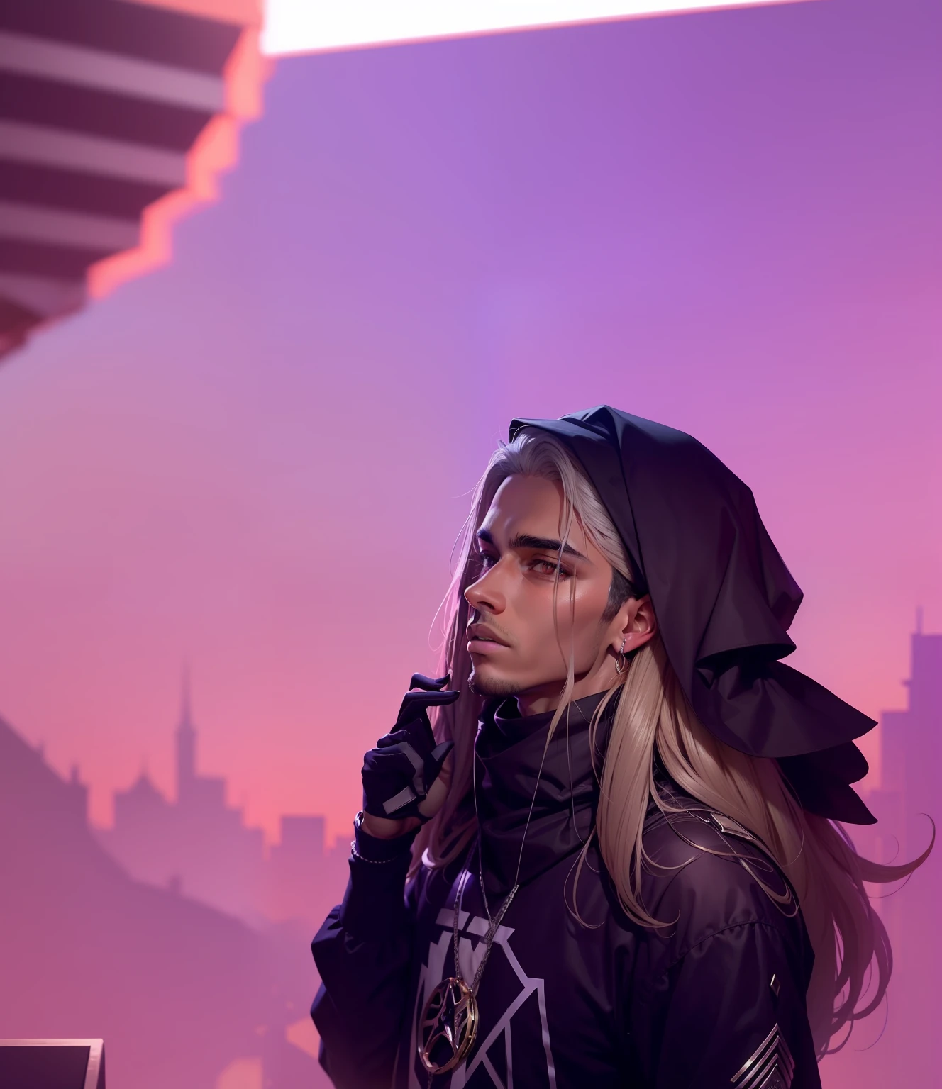 (imagem detalhada) (melhor qualidade) (homem)  trap futurista