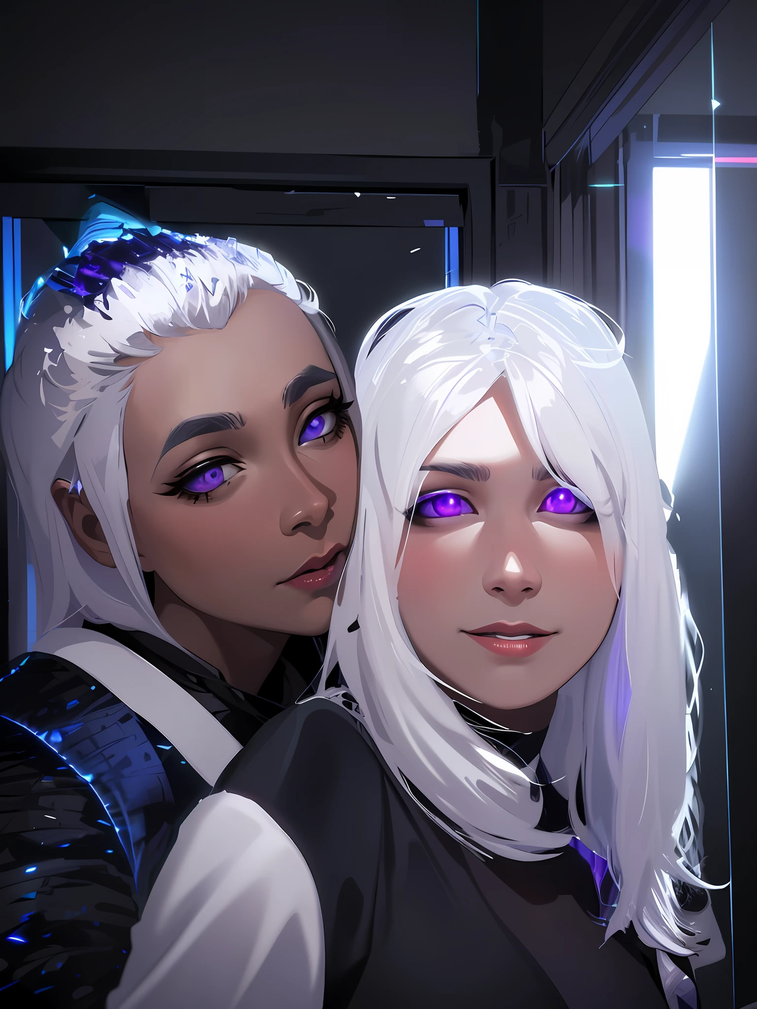 (masterpiece, best quality, ultra-detailed, best shadow), (detailed background,dark fantasy), (beautiful detailed face), high contrast, (best illumination, an extremely delicate and beautiful), ((cinematic light)), colorful, hyper detail, dramatic light, intricate details, (1girl, solo,white hair, sharp face,purple eyes, hair between eyes,dynamic angle), blood splatter, swirling black light around the character, depth of field,black light particles,(broken glass),magic circle,
