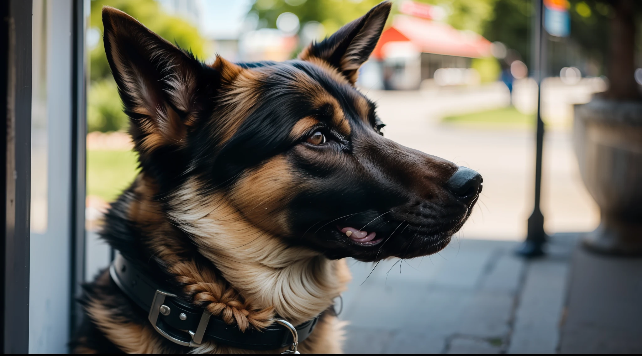 German Shepherd dog, Catching a thief, police dog, dog k9, detalhes altamente intrincados,pequenos detalhes insanos, ((Autorretrato frontal)), 8k UHD, DSLR, grain of film, pintura fotorrealista Fujifilm XT3 arte midjourney,