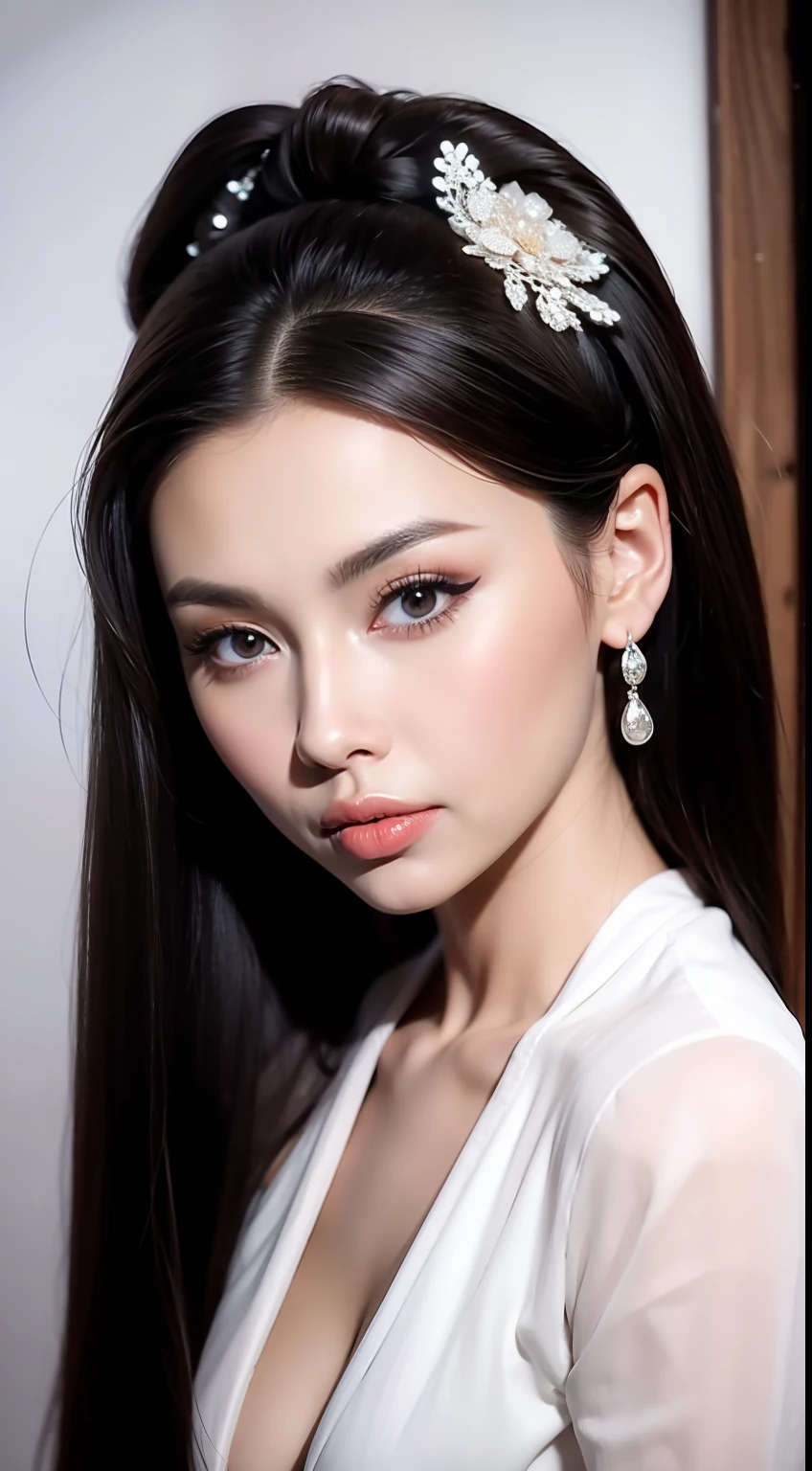 Fashion model 20 years old [[[[closeup cleavage]]]], [[[[boobgasm]]]], [[[[coll]]]], [[[[bshoulders]]]], perfect  eyes, Perfect iris，Perfect lips，perfect teeth，Perfect skin，Long face，slender nose，tall nose bridge，Soft front light，hdr，Movie girl，Simple hairstyle，light make-up，Casual，（pastel colour：1.2）