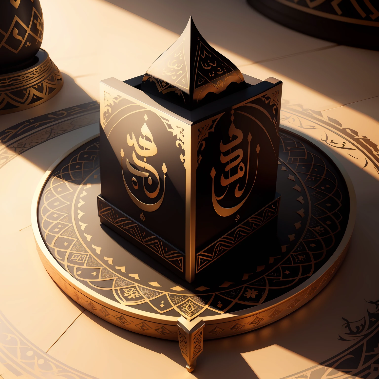 The word ((blessed Friday)), beautiful design, .. 3d, beautiful colors, there is a black shadow, the Persian calligraphy of Mazrakish, Islamic decoration,