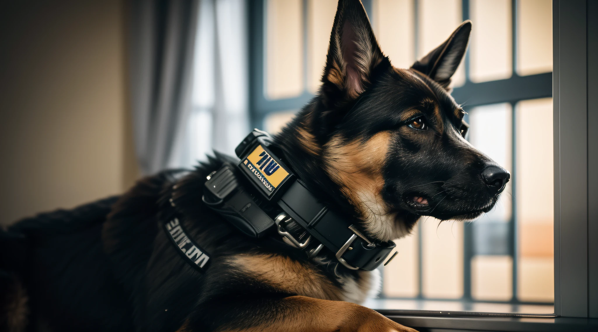 German Shepherd dog, Catching a thief, police dog, dog k9, detalhes altamente intrincados,pequenos detalhes insanos, ((Autorretrato frontal)), 8k UHD, DSLR, grain of film, pintura fotorrealista Fujifilm XT3 arte midjourney,