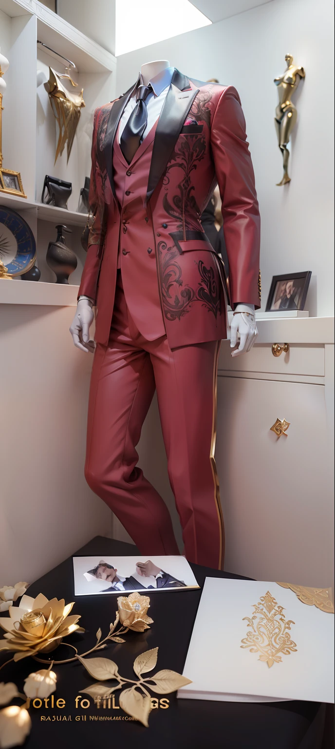Mannequin, 3d, beautiful realistic، Cool details, raw photo, realistic Formal suit, Light and cool lighting, photo realistic, Cel shaded, Gel lighting, ultra details