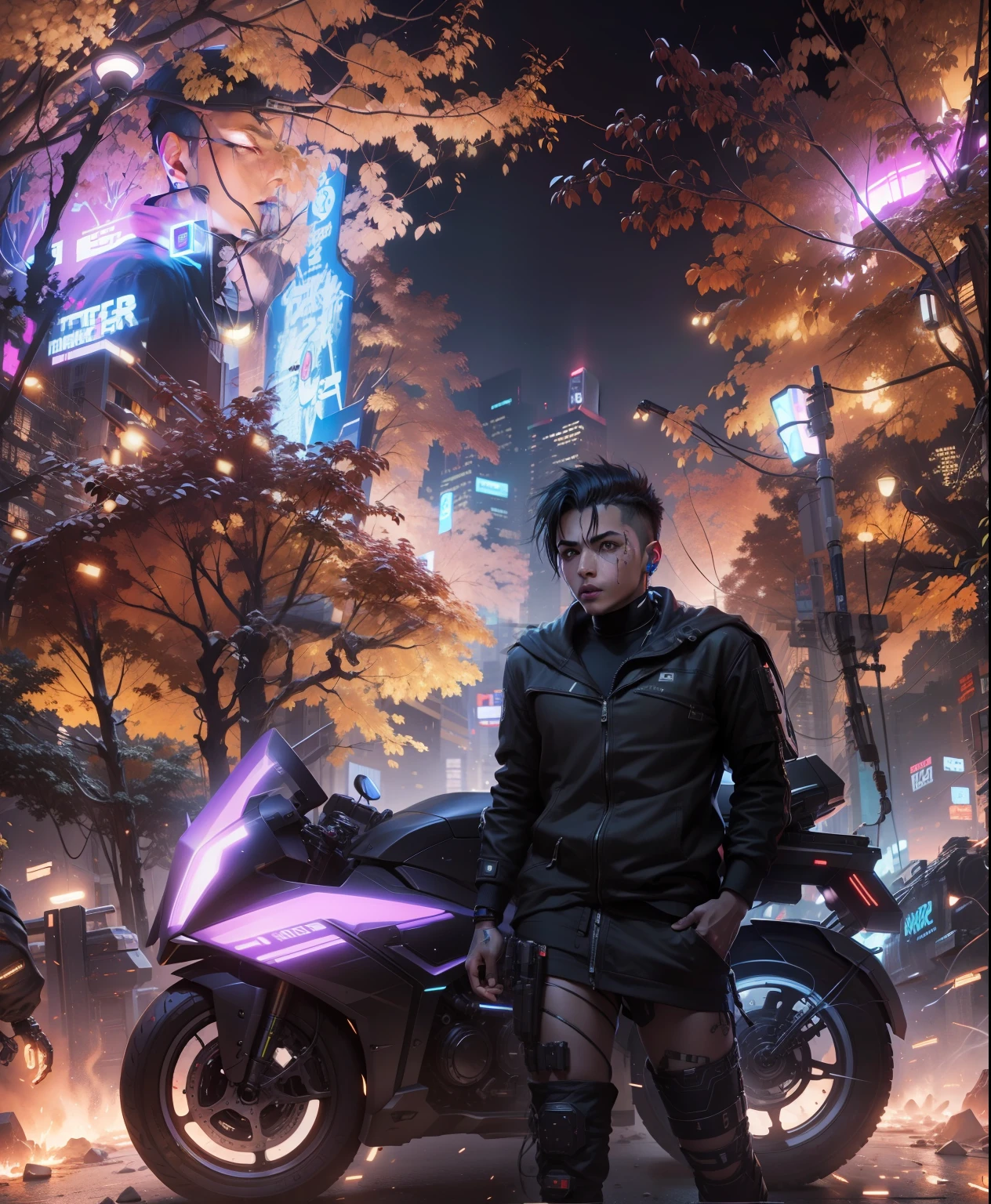 Cyberpunk hamsome boy ultra realistic 8k hd