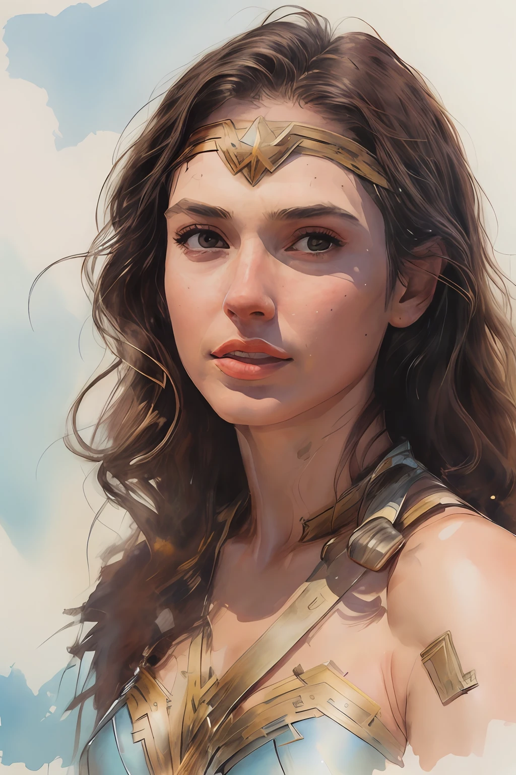epic high-quality artwork of Gal Gadot,(( Wonder Woman)), oil painting, (rough brush strokes:1.4),(masterpiece, realistic:1.4), (extremely intricate:1.2)>, close shot ,An old man portrait,(upper body:1.2), (( Detail in Face)), (( detail eyes)), (from front:1.3), looking at viewer, italian, head tilt, wind, cloud, sunlight, outdoor, 1girl, solo, BREAK, cinematic light, ultra high res, 8k uhd, film grain, perfect anatomy, exquisitely detailed skin, best shadow, delicate, RAW,highres,