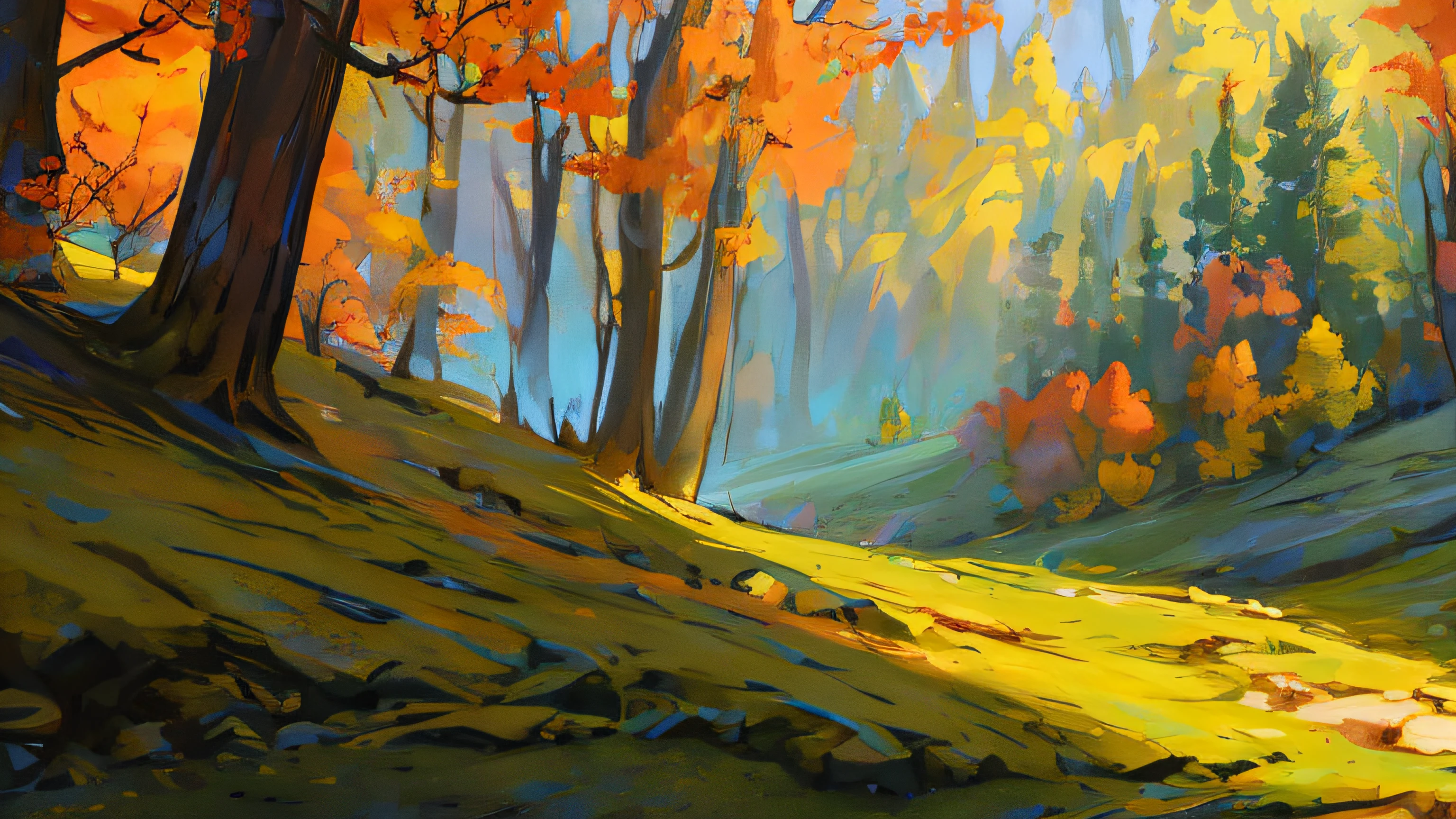 Conceptart,Concept Art,SamWho,mksks style, landscape, hills, deciduous forests