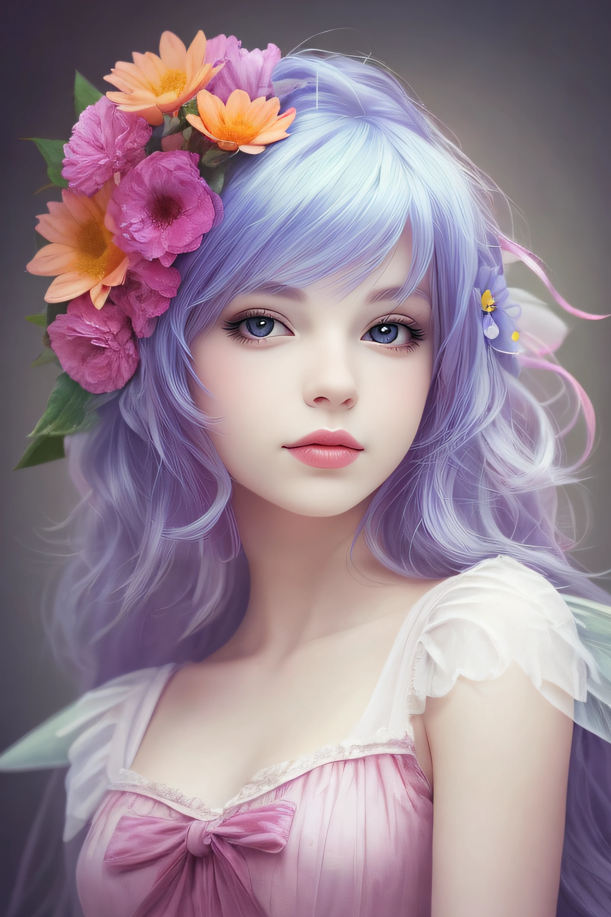 a close up of a woman with a flower crown on her head, artwork in the style of guweiz, beautiful anime portrait, beautiful fantasy portrait, beautiful fantasy art portrait, beautiful anime girl, gorgeous digital art, smooth anime cg art, gorgeous digital painting, beautiful digital artwork, beautiful digital art, guweiz, deviantart artstation cgscosiety