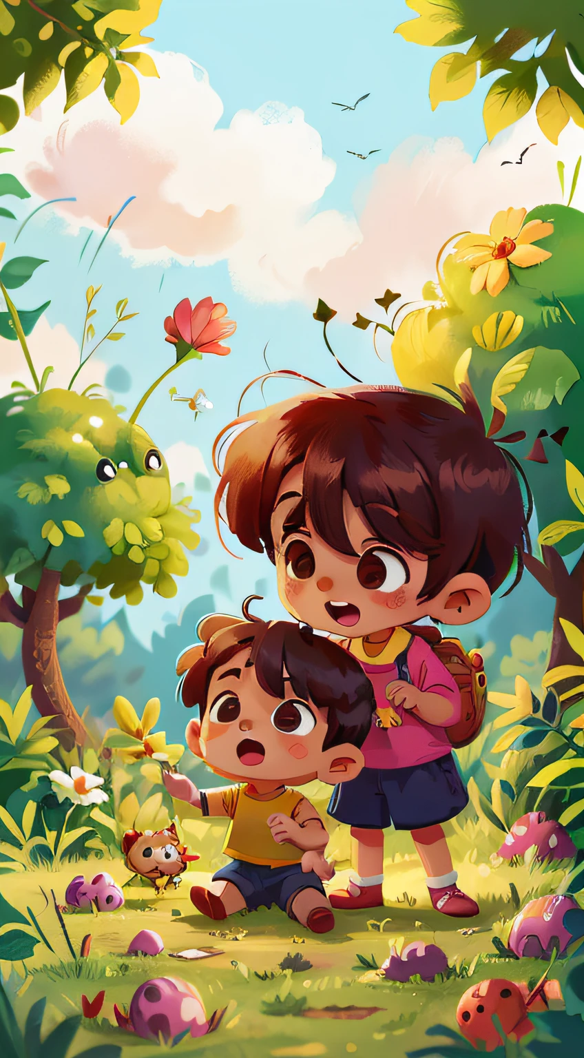 A boy and littlehave fun playing
