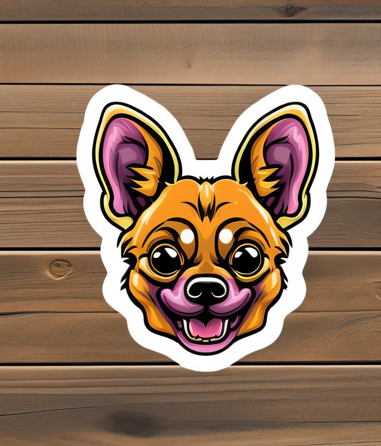 high quality, eye-catching sticker design, comic style, intense and furious chihuahua