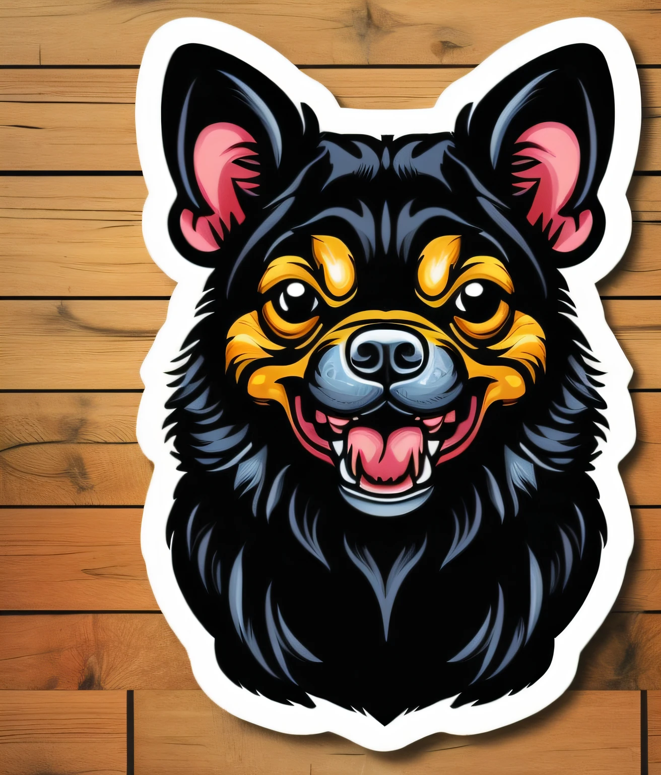high quality, eye-catching sticker design, comic style, intense and furious chihuahua