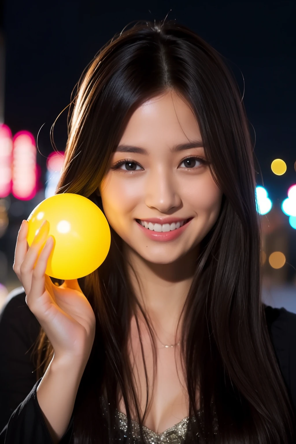 Beautuful Women、perm、full body Esbian、A smile、neons、japanes