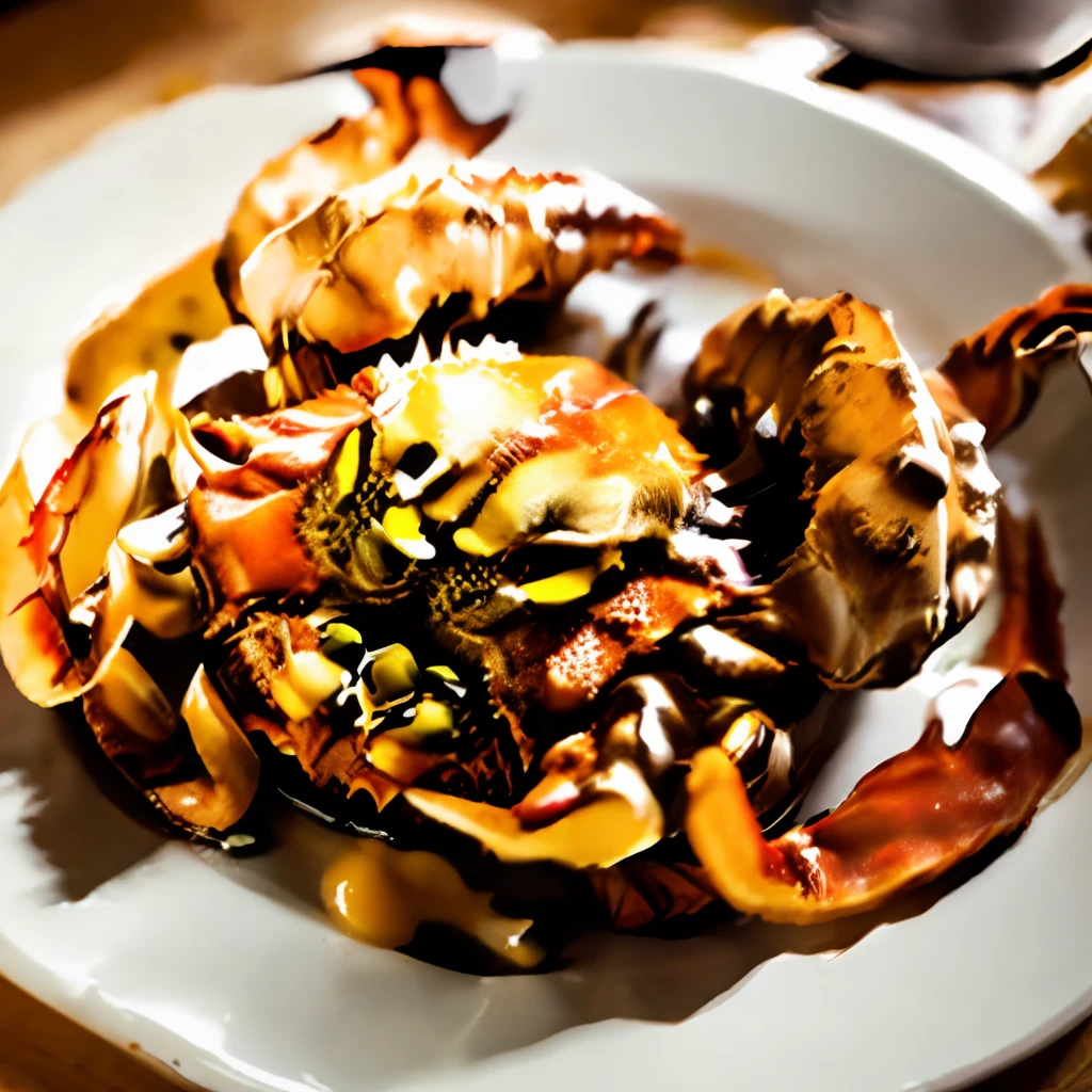Original photo of hairy crab（tentaculata：1.3），blocky，sloppy，foodphoto，digital SLR camera，softlighting，high high quality，filmgrain，Fujifilm XT