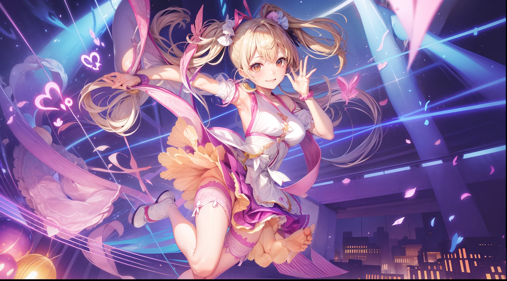 hightquality、masutepiece、Clean face、I can see the streak、I can see the streak、invisible clothes、Opening legs、very transparent clothing、very transparent underwear、Open your legs、Open your legs on your back、Opening legs、Open your legs in an M shape、Chignon、pinkcolor、A smile、plump thighs