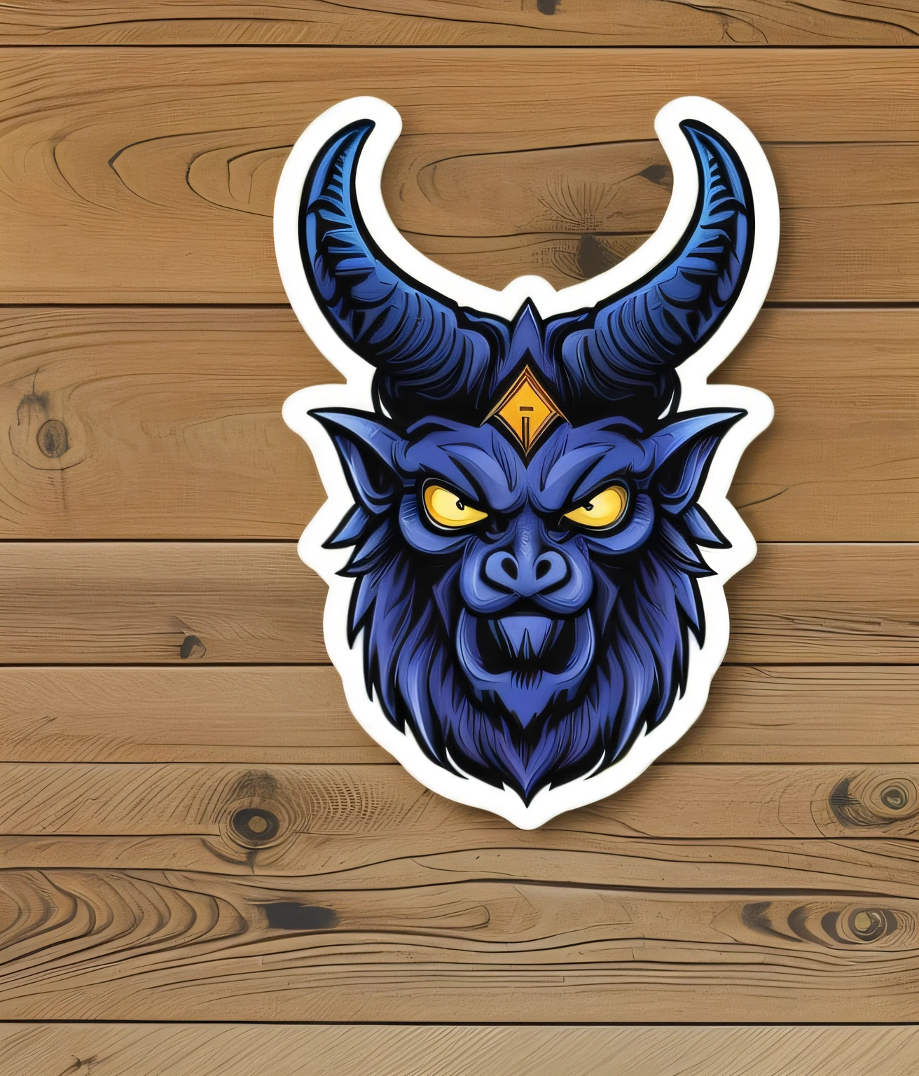 "Create a high-quality, eye-catching sticker design featuring a cuty little baphomet demon in a charming comic style."