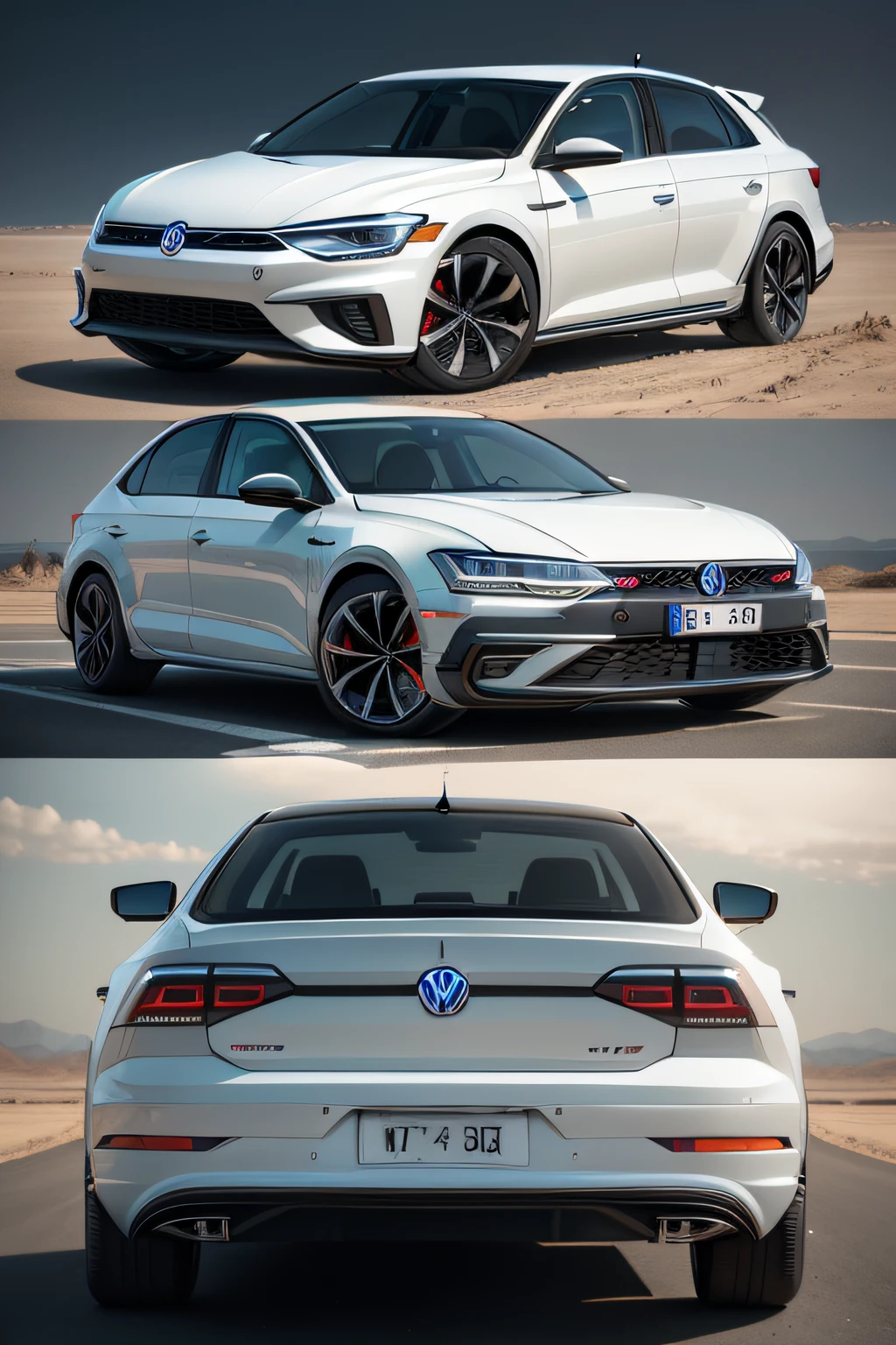 Make a futuristic electric Volkswagen JEtta