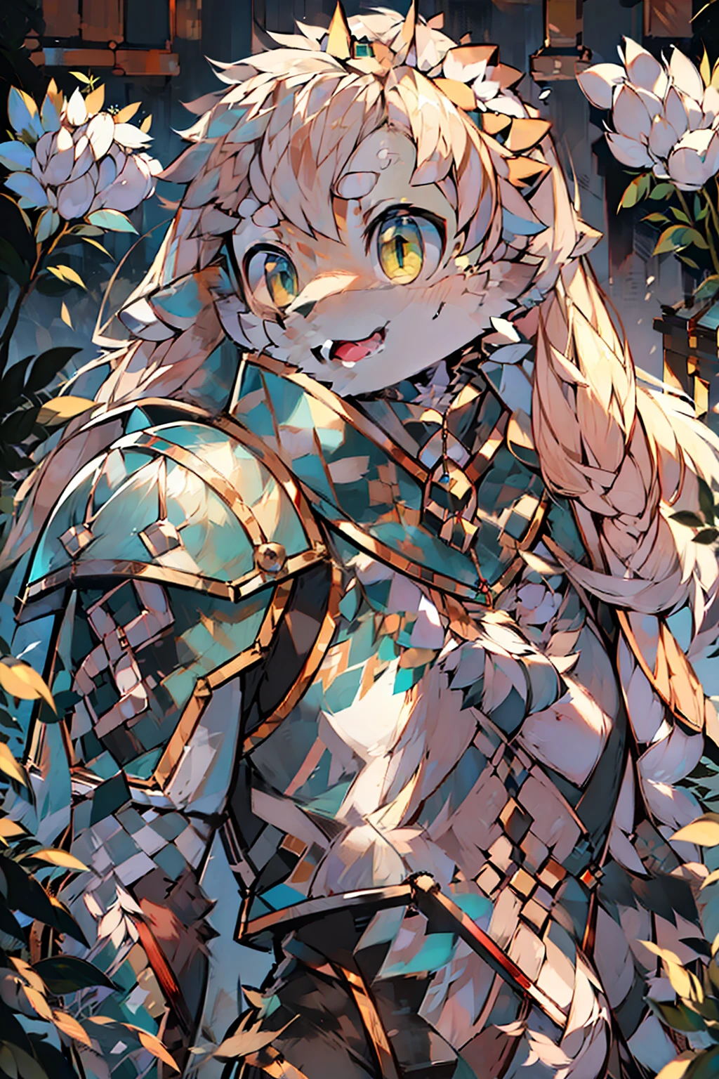 (8K, best quality:1.2), (masterpiece:1.37), (photo, photorealistic:1.37), (ultrahigh-res), full body, walking pose, shot from front, slow motion, female paladin wearing the full body, (light silver armour:1.2),(ornately decorated armor), (insanely detailed, bloom:1.5), (highest quality, Alessandro Casagrande, Greg Rutkowski, Sally Mann, concept art, 4k), (analog:1.2), (high sharpness), (detailed pupils:1.1), detailed face and eyes, Masterpiece, best quality, (highly detailed photo:1.1), (long blonde Hair, ponytail,ecstatic:1.1), (young woman:1.1), sharp, (perfect body:1.1), realistic, real shadow, 3d, (temple background:1.2), (by Michelangelo), photographed by Canan EOS R6, 135mm, 1/1250s, f/2.8, ISO 400