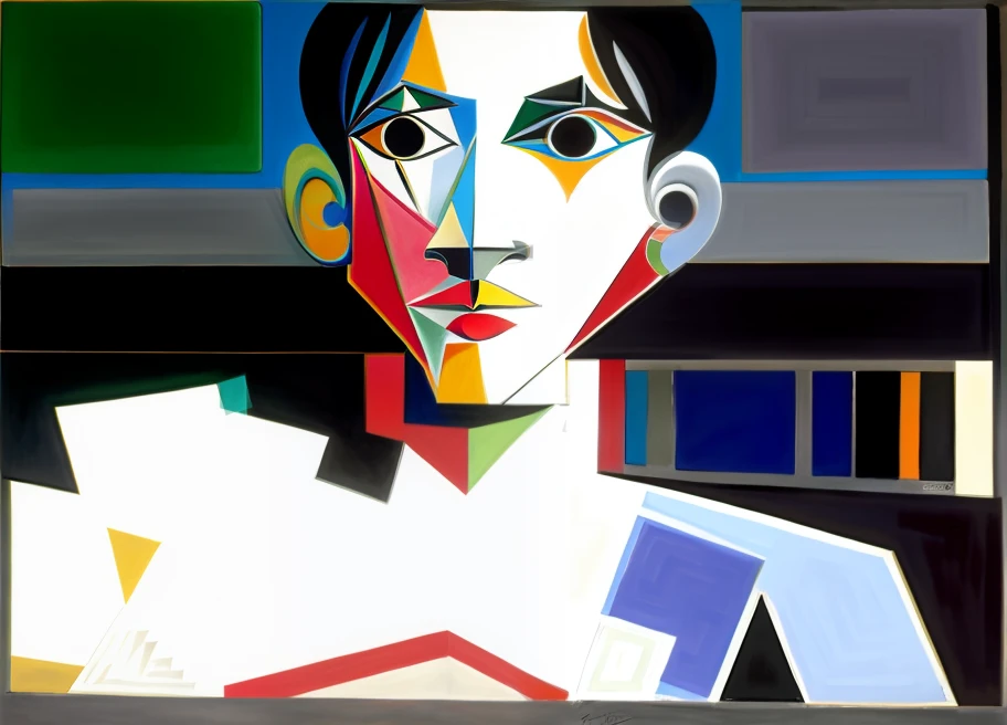 Pablo picasso，abstracted，Large color blocks