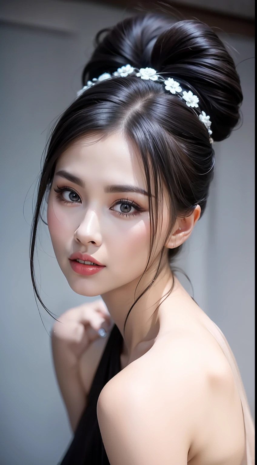 Fashion model 20 years old [[[[closeup cleavage]]]], [[[[boobgasm]]]], [[[[coll]]]], [[[[bshoulders]]]], perfect  eyes, Perfect iris，Perfect lips，perfect teeth，Perfect skin，Long face，slender nose，tall nose bridge，Soft front light，hdr，Movie girl，Simple hairstyle，light make-up，Casual，（pastel colour：1.2）
