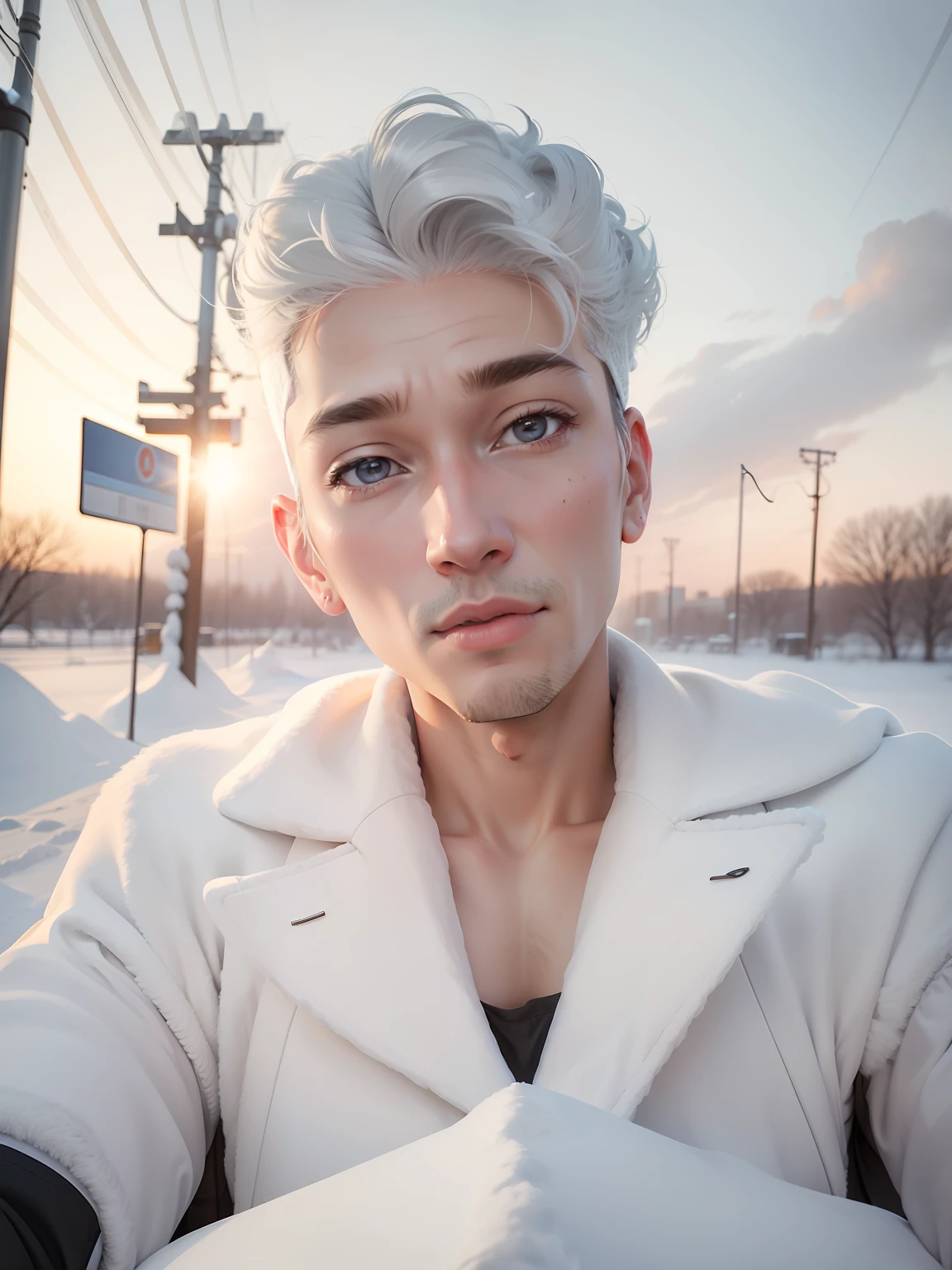 The wind and frost weighed on me for two or three years，There are no complaints in the heart！Walking on snowy days！The male