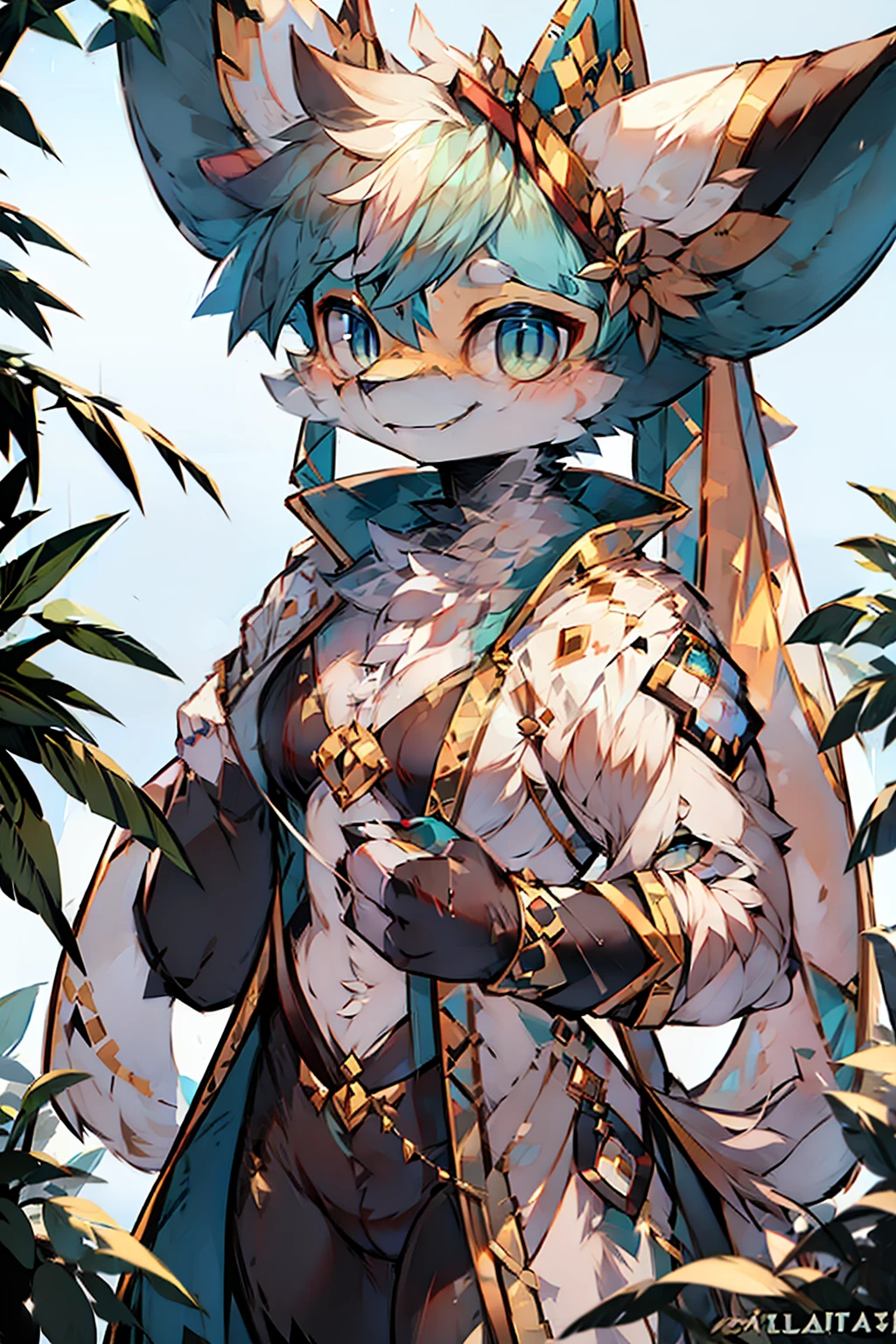 DBfantasyart, masterpiece, 1girl, 8K resolution, cinematic render of beautiful sexy female character design,Gardenia genie,fashionable, concept art, messy hair, highly detailed, smirk