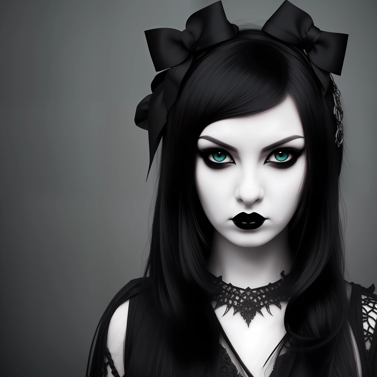 arafed woman standing, goth girl aesthetic, 1 7 -  - old h girl, darkwave goth aesthetic, pale goth beauty, pale skin and dark eyes, black sullen eyes, gothic horror vibes, goth aesthetic, with black eyes, dark aesthetic, goth girl, gothic girl face, with black sclera eyes