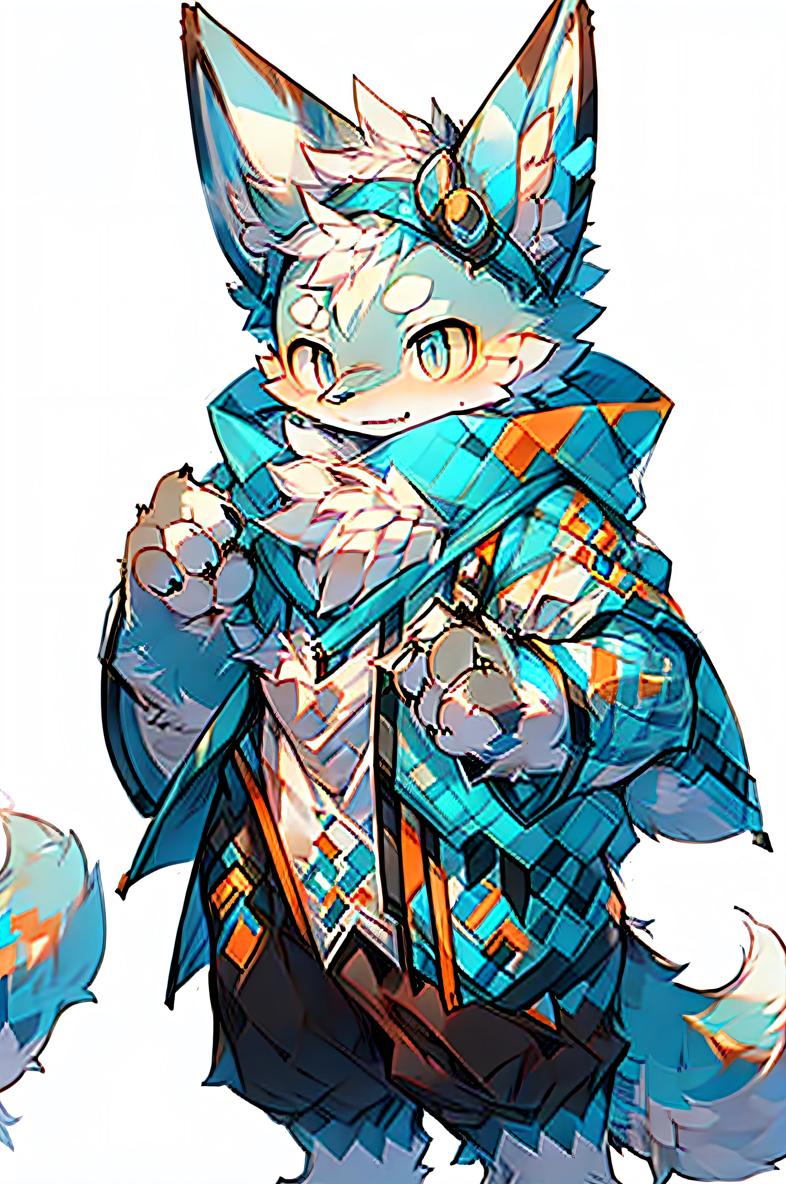 Arctic Fox avatar，adolable，، simple，Simple style:1.5，Scrawl style