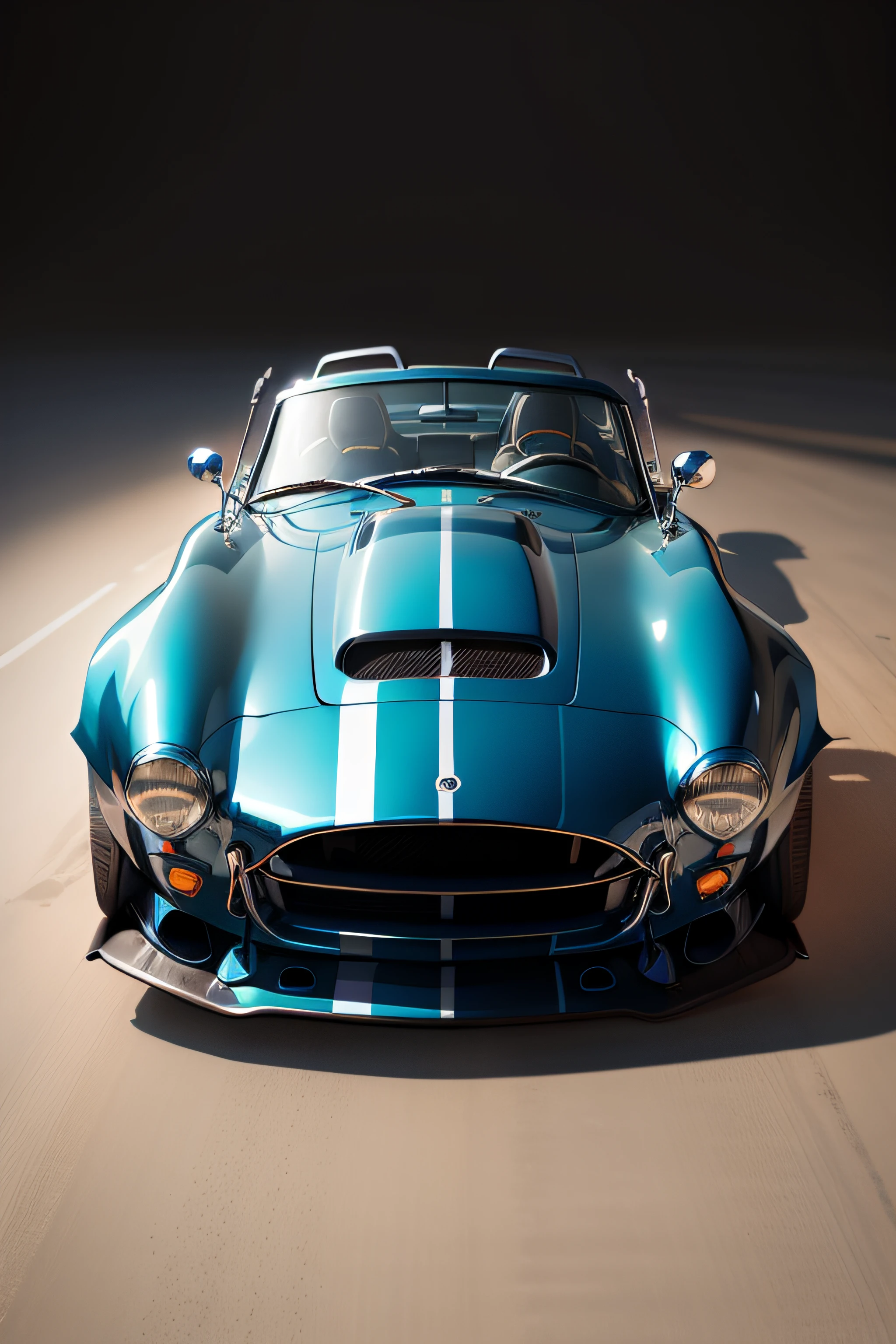 Shelby cobra azul em desenho tracejado