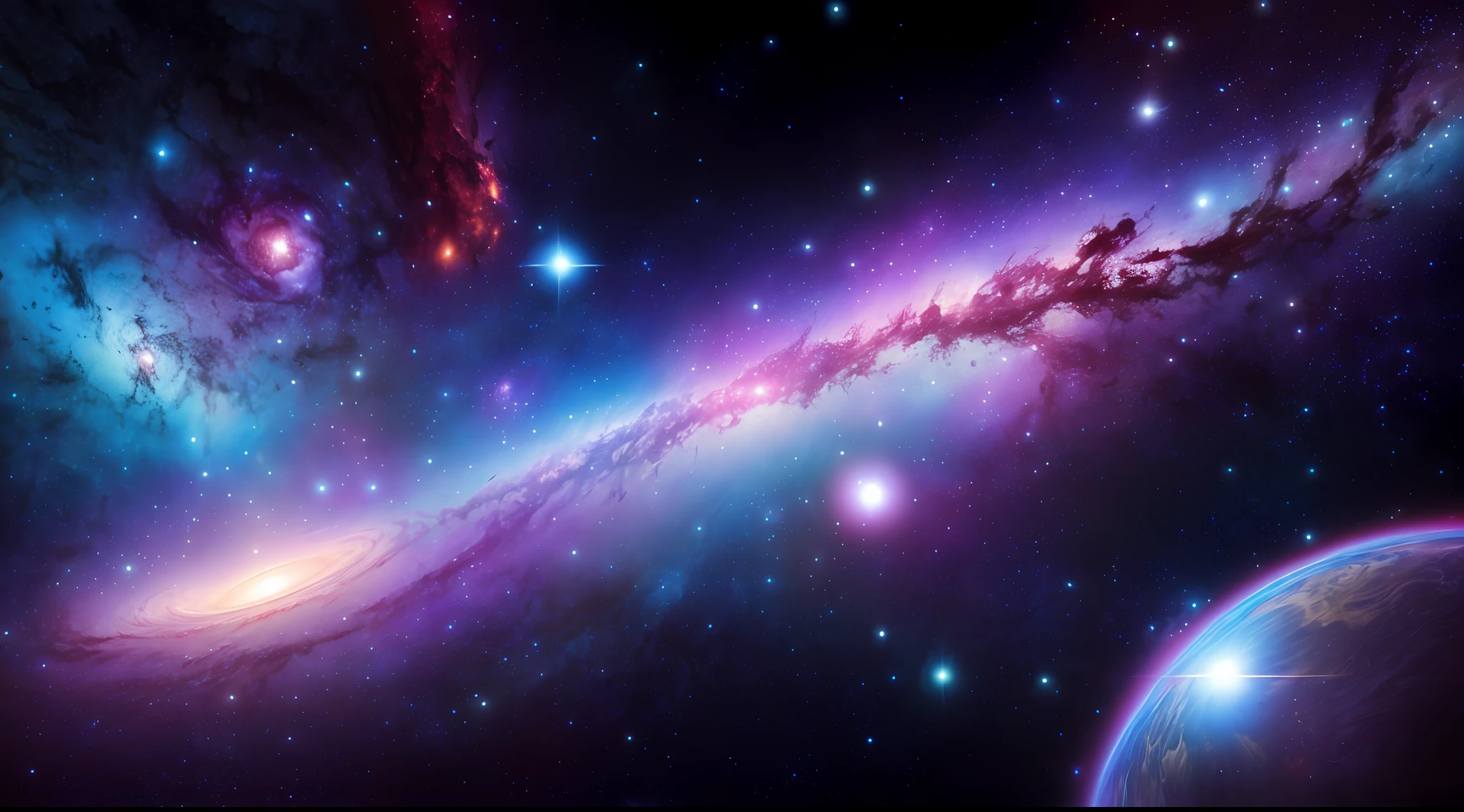masterpiece、top-quality、hightquality、Highly detailed CG Unity 8K wallpapers、depth of fields、nffsw、Photorealsitic、ighly detailed、Convoluted、High Details、kosmos、intergalactic、nebulas、black hole、cosmic ray、supernova、Deep space、astronault