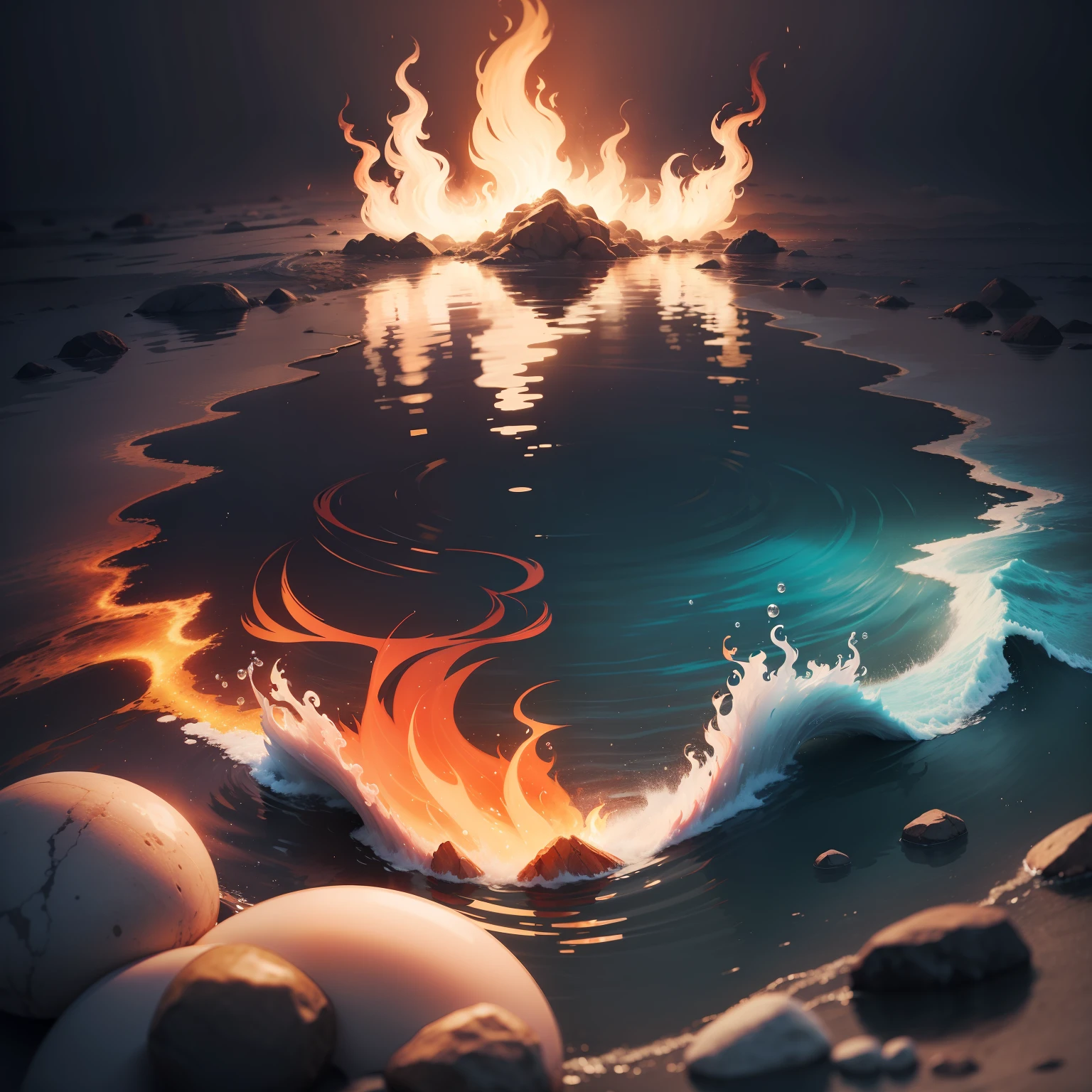 Fire in water