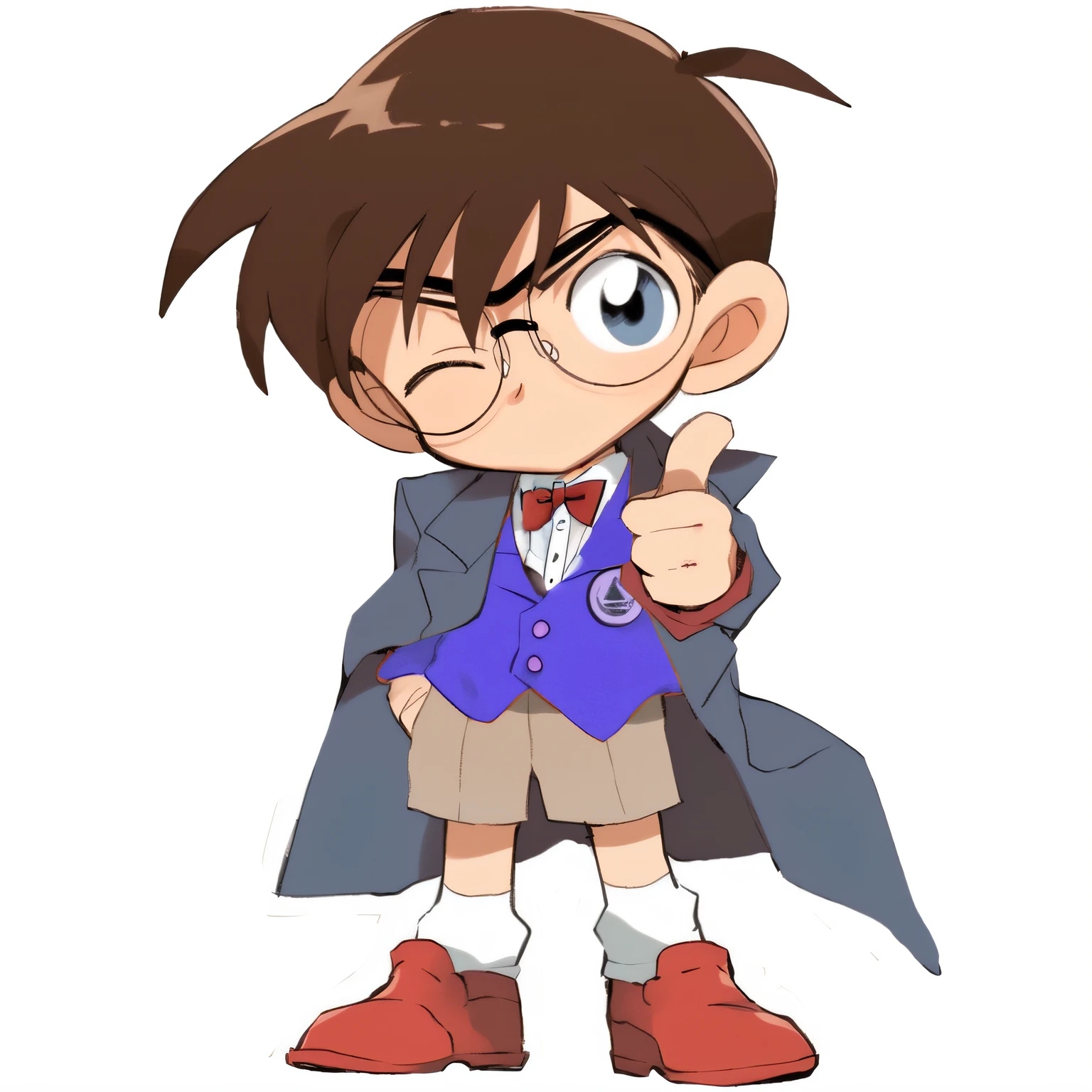 The shirt,red bowtie