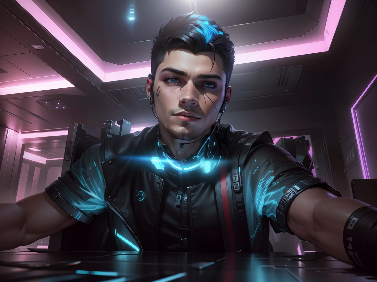 Background change cyberpunk handsome boy realistic face ultra, 8k ultra