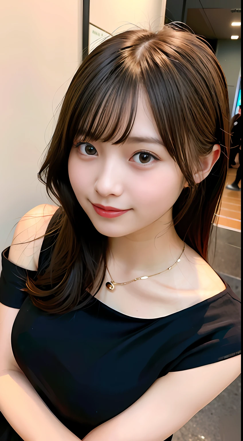 A girl around 18 years old,simplicity,Extremely beautiful and delicate,(light make-up),Black color hair,A sweet smile,(grassy fields:1.3),Delicate and beautiful fair skin,realisticlying,exquisite and complete facial features,Detailed depiction of the face,tall nose bridge,Red lips,Beautiful, gentle and beautiful girl,Smooth hair,extremely detail hair,Feminine temperament,Fill your face light,hyper realisitc,photorealestic,8K quality,Works of masters,Realistic to the extreme,big breasts body,Pure desire,Stunning beauty,Peerless beauty,Highest image quality,8K分辨率,goddes,ssmile,Fine facial features,Hair over the shoulder,brunette color hair,Long legs,Black bandeau dress with belt,A sweet smile,hyper realisitc,Blue gemstone necklace,rays of sunshine,facing at camera,The body is well-proportioned and firm,Gentle eyes,stand posture,,Full body photo,中景 the scene is,
